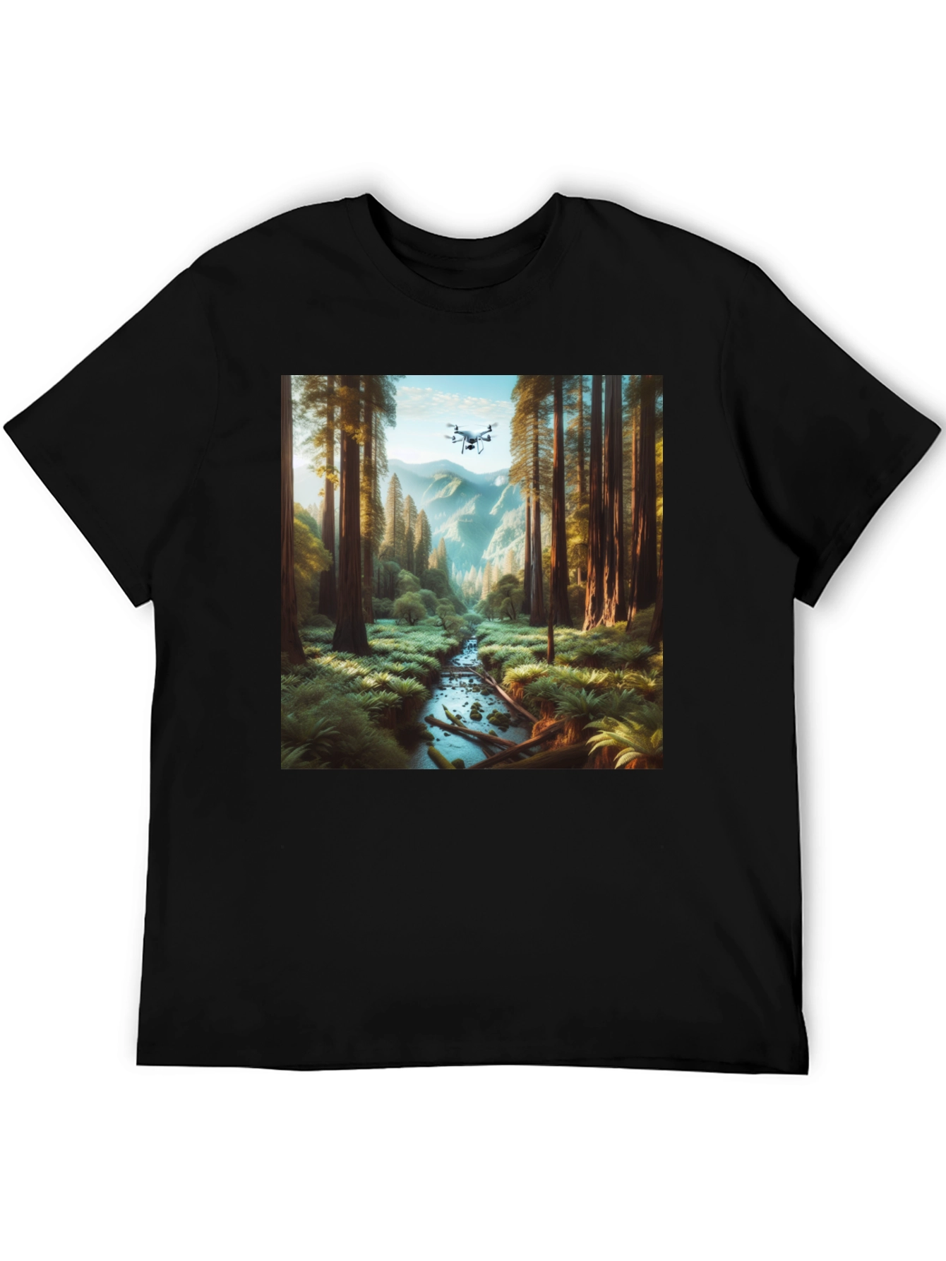 Drone Vista Tee - Nature & Tech Fusion