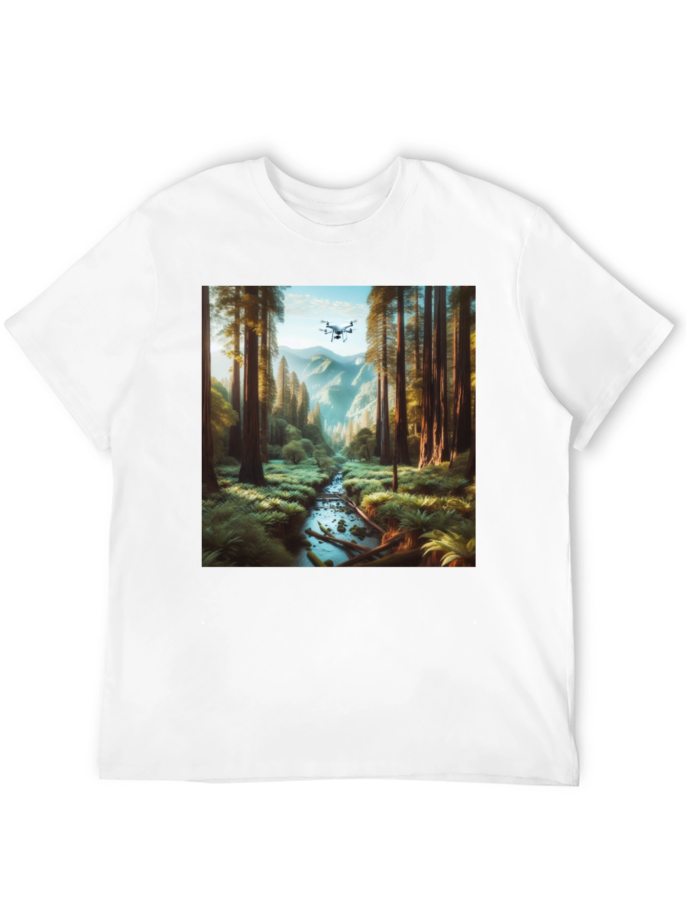 Drone Vista Tee - Nature & Tech Fusion