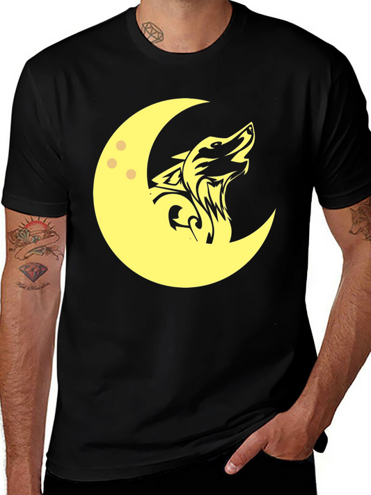 Wolf Moon Graphic T-Shirt - Black