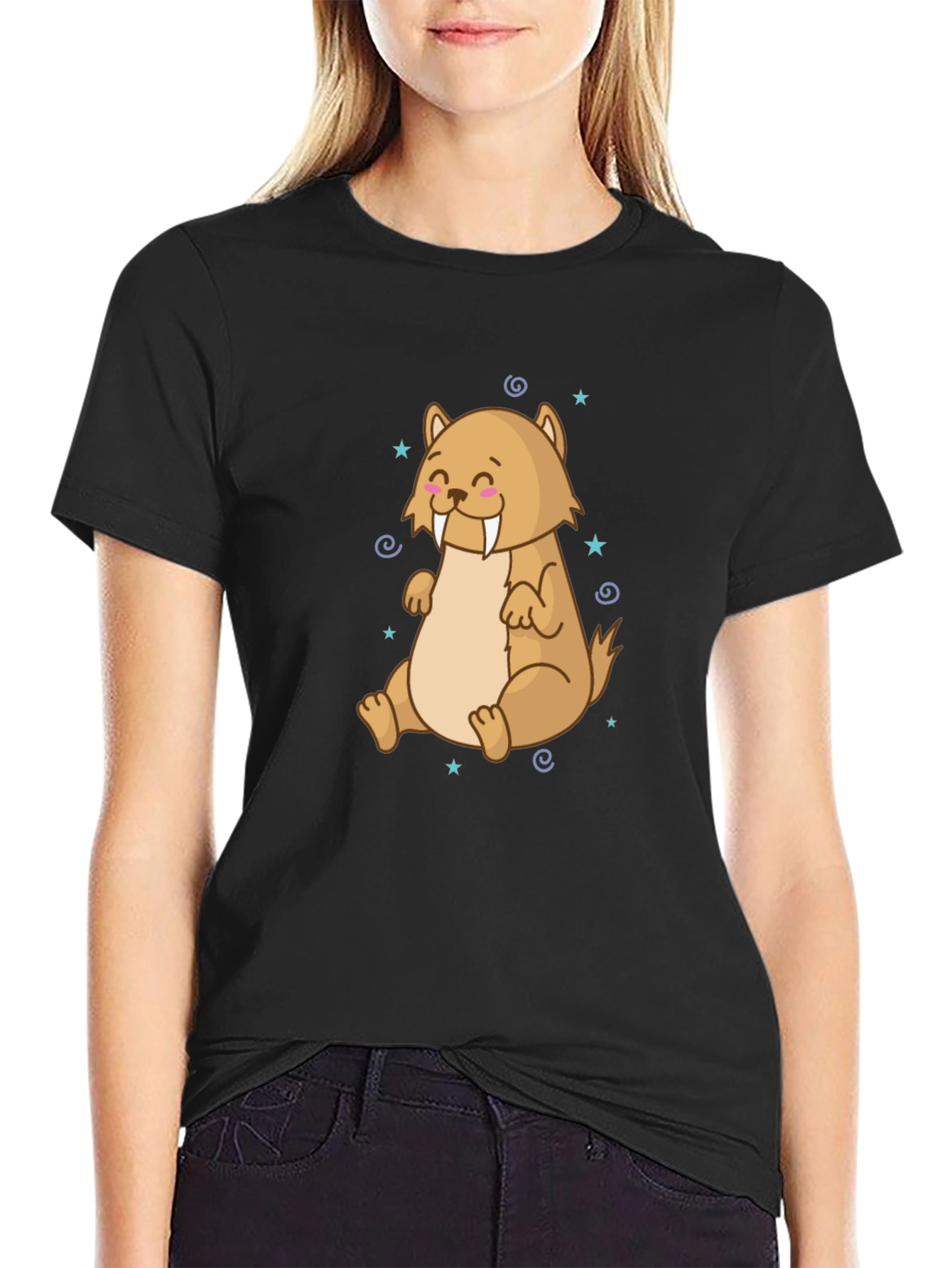 Cute Cartoon Walrus Graphic T-Shirt