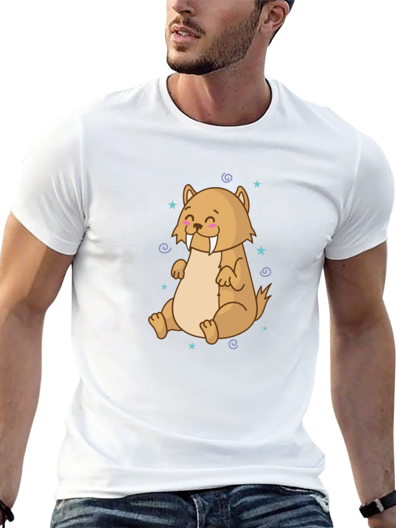 Cute Cartoon Walrus Graphic T-Shirt