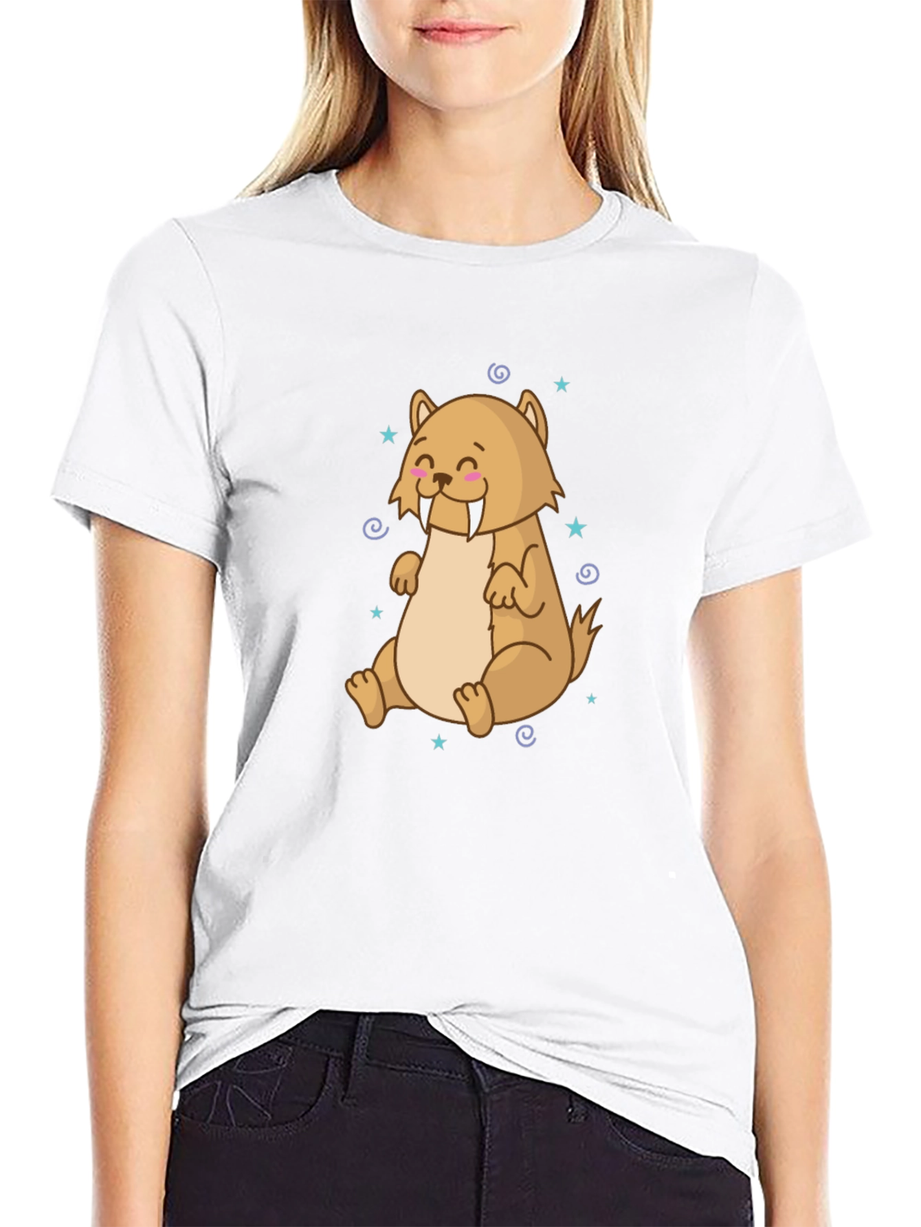 Cute Cartoon Walrus Graphic T-Shirt