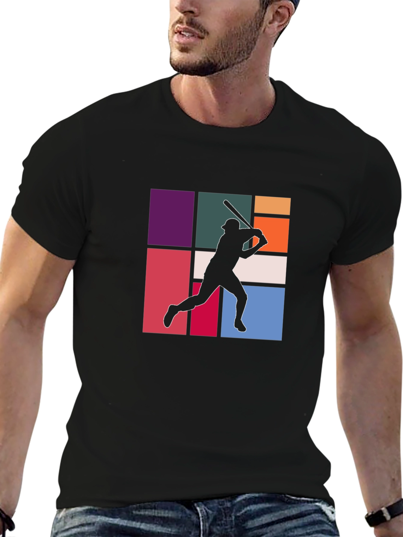 Retro Baseball Silhouette Graphic Tee