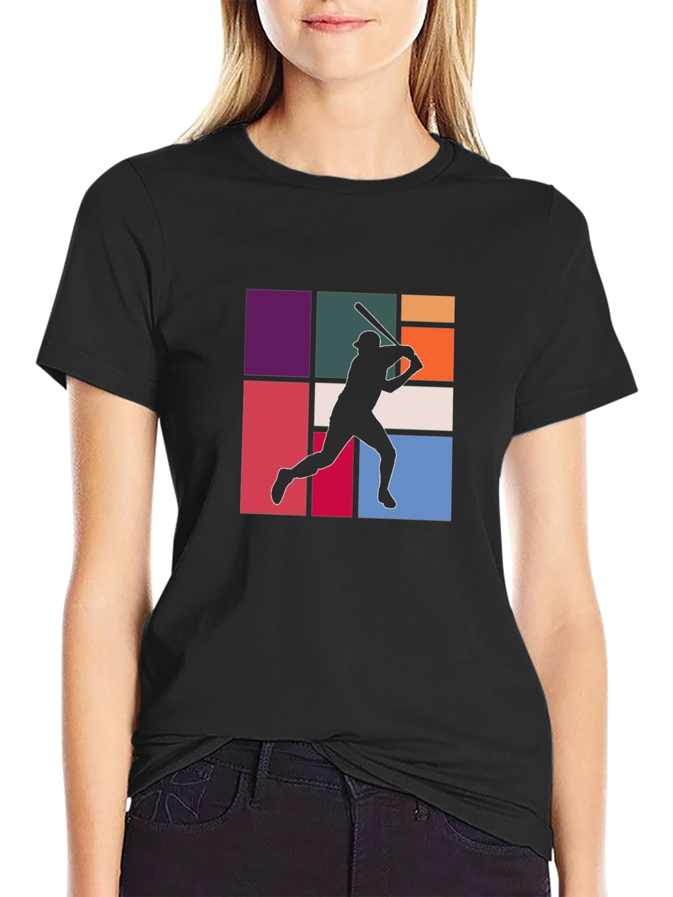Retro Baseball Silhouette Graphic Tee