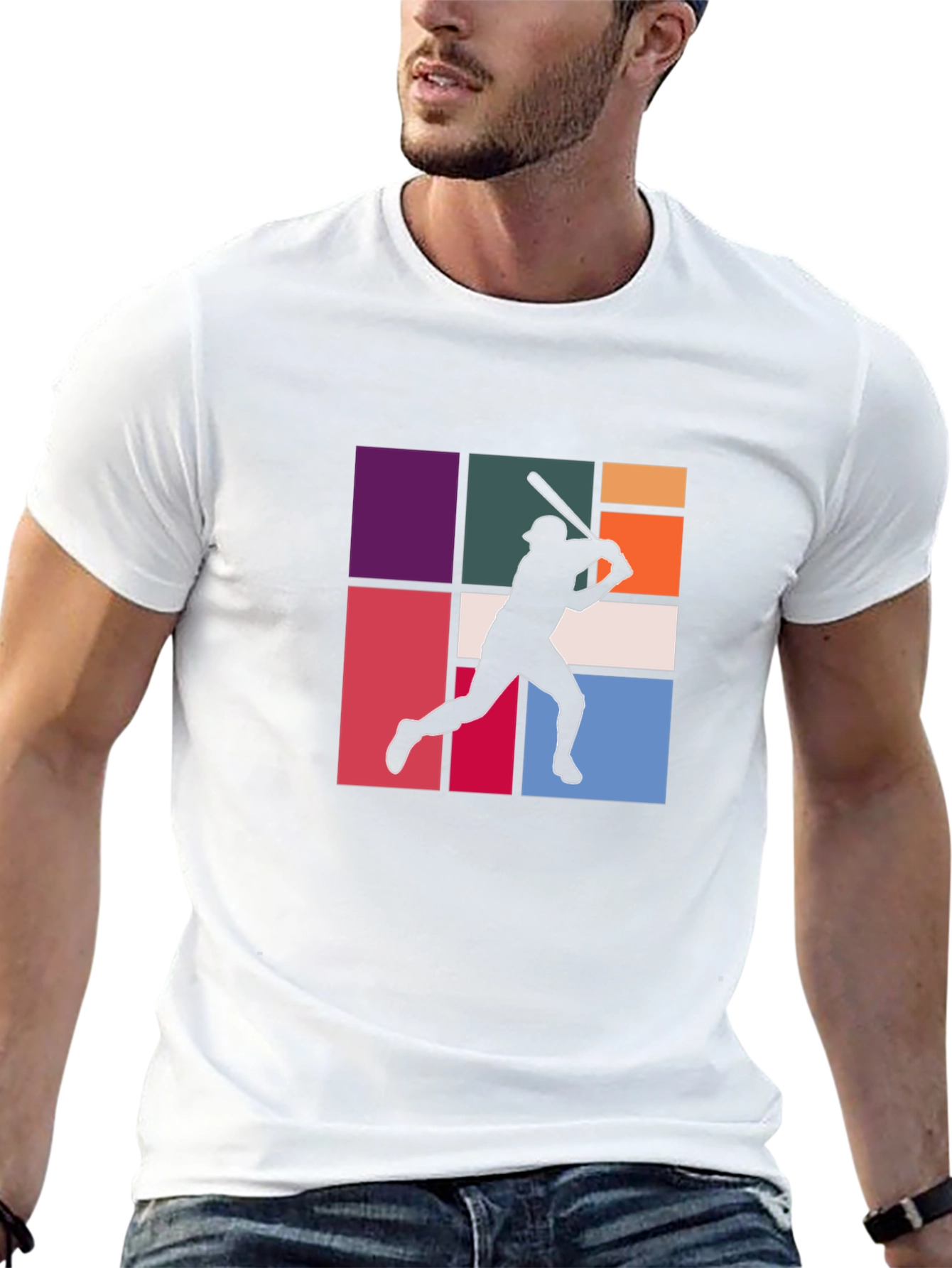 Retro Baseball Silhouette Graphic Tee