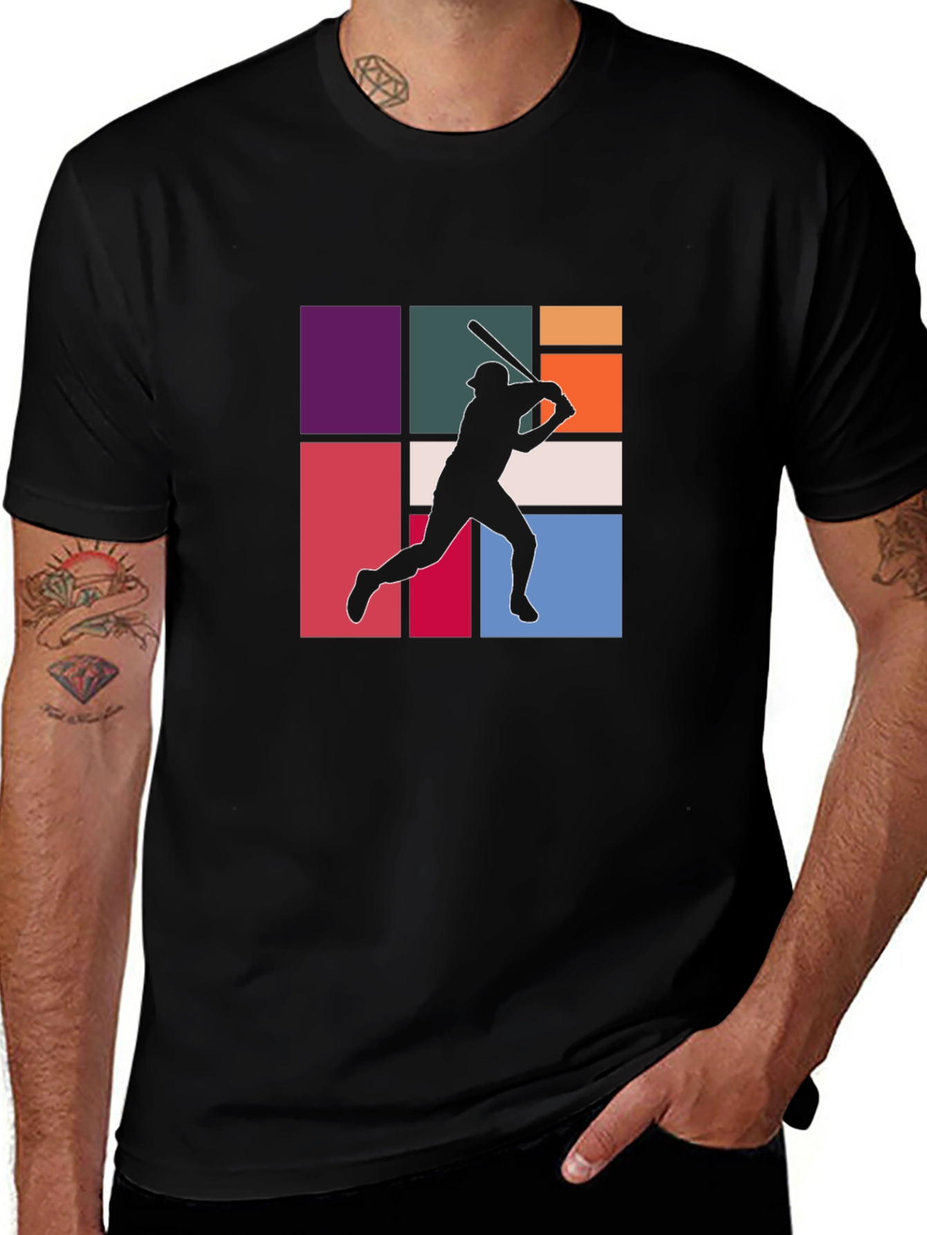 Retro Baseball Silhouette Graphic Tee