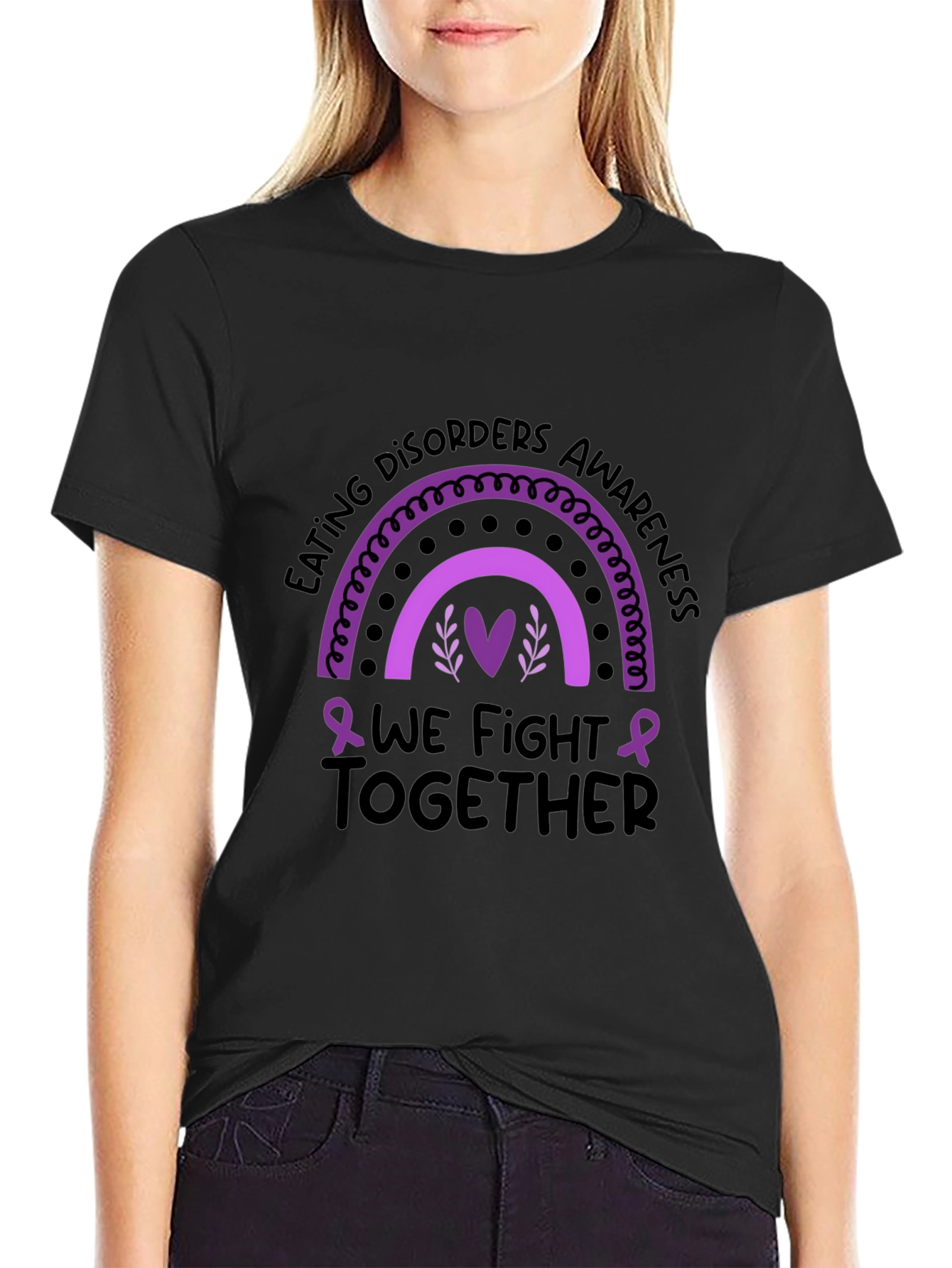 Eating Disorders Awareness T-Shirt - We Fight Together