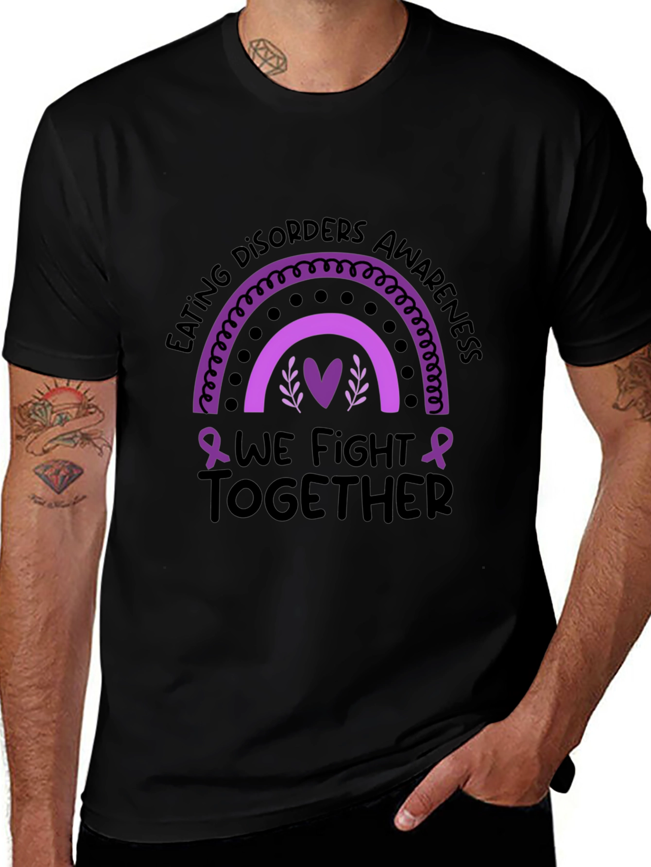 Eating Disorders Awareness T-Shirt - We Fight Together