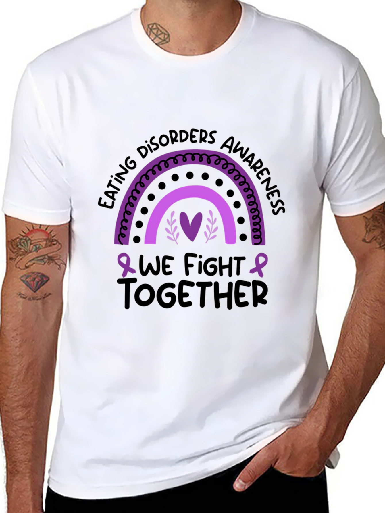 Eating Disorders Awareness T-Shirt - We Fight Together