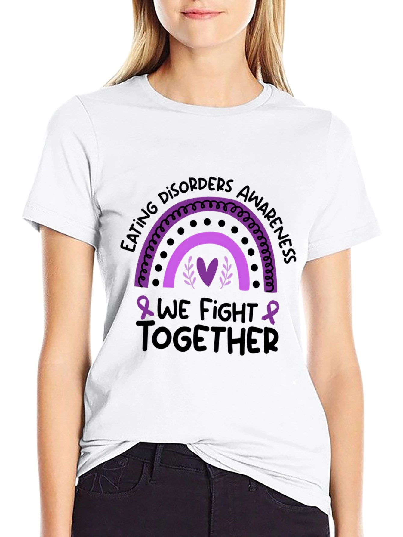 Eating Disorders Awareness T-Shirt - We Fight Together