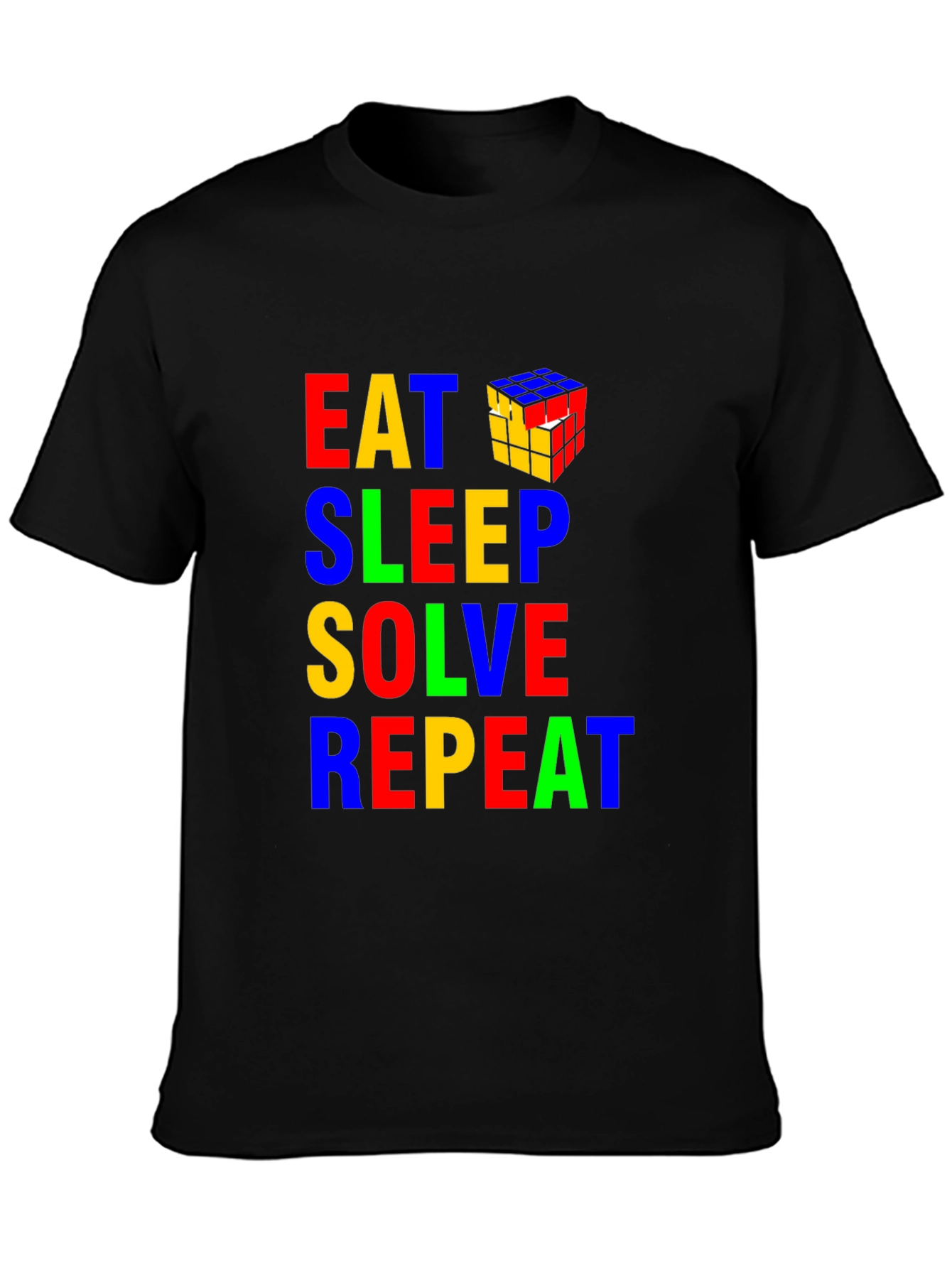 Eat Sleep Solve Repeat Rubiks Cube Graphic Tee