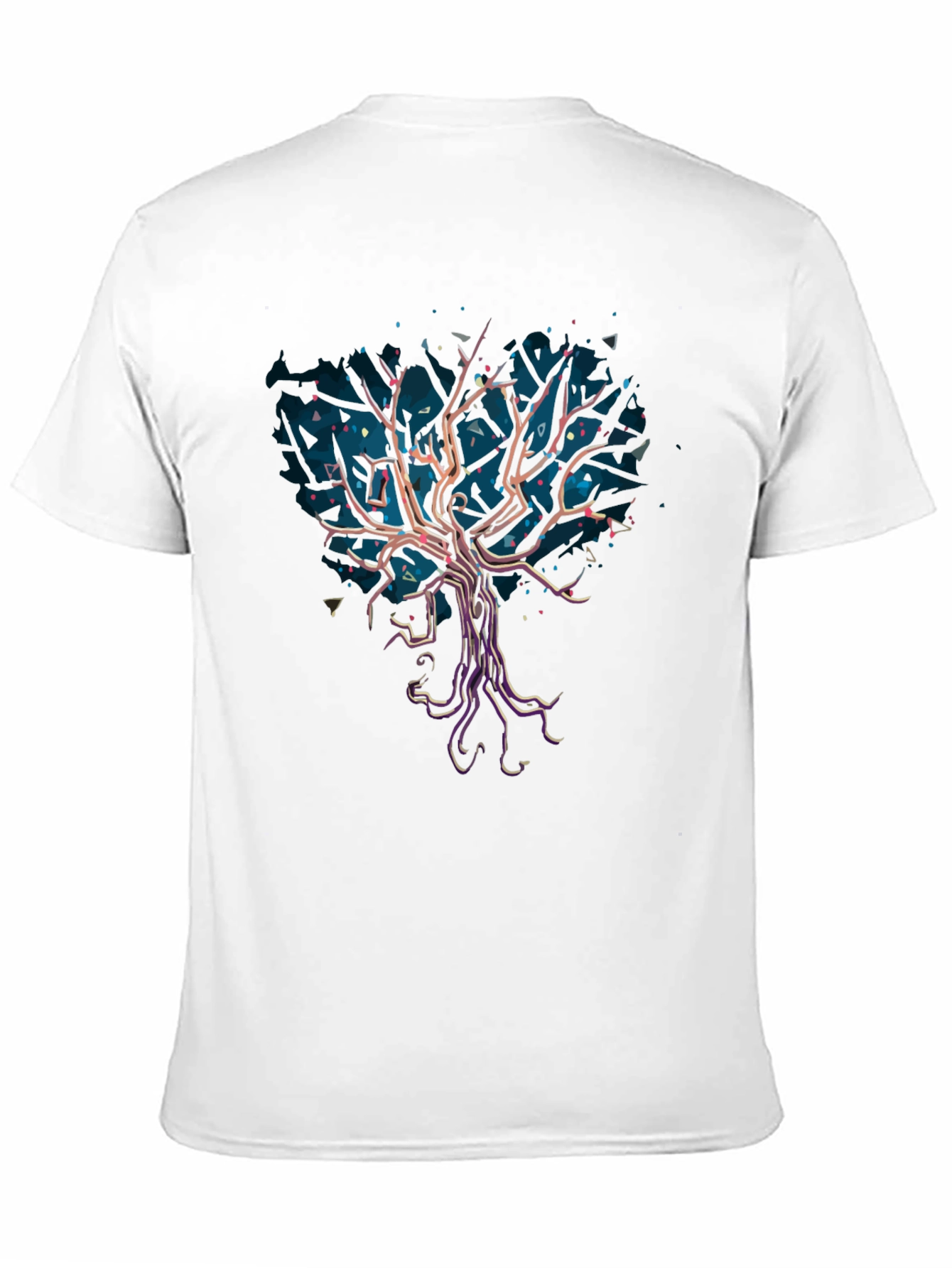 Abstract Tree Graphic Tee - Stylish Mens Black T-Shirt