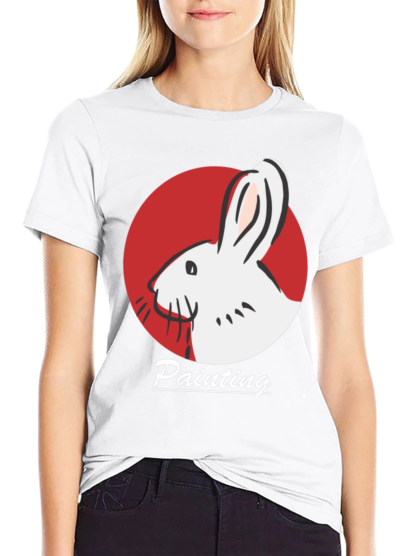 Rabbit Painting T-Shirt - Artistic Design
