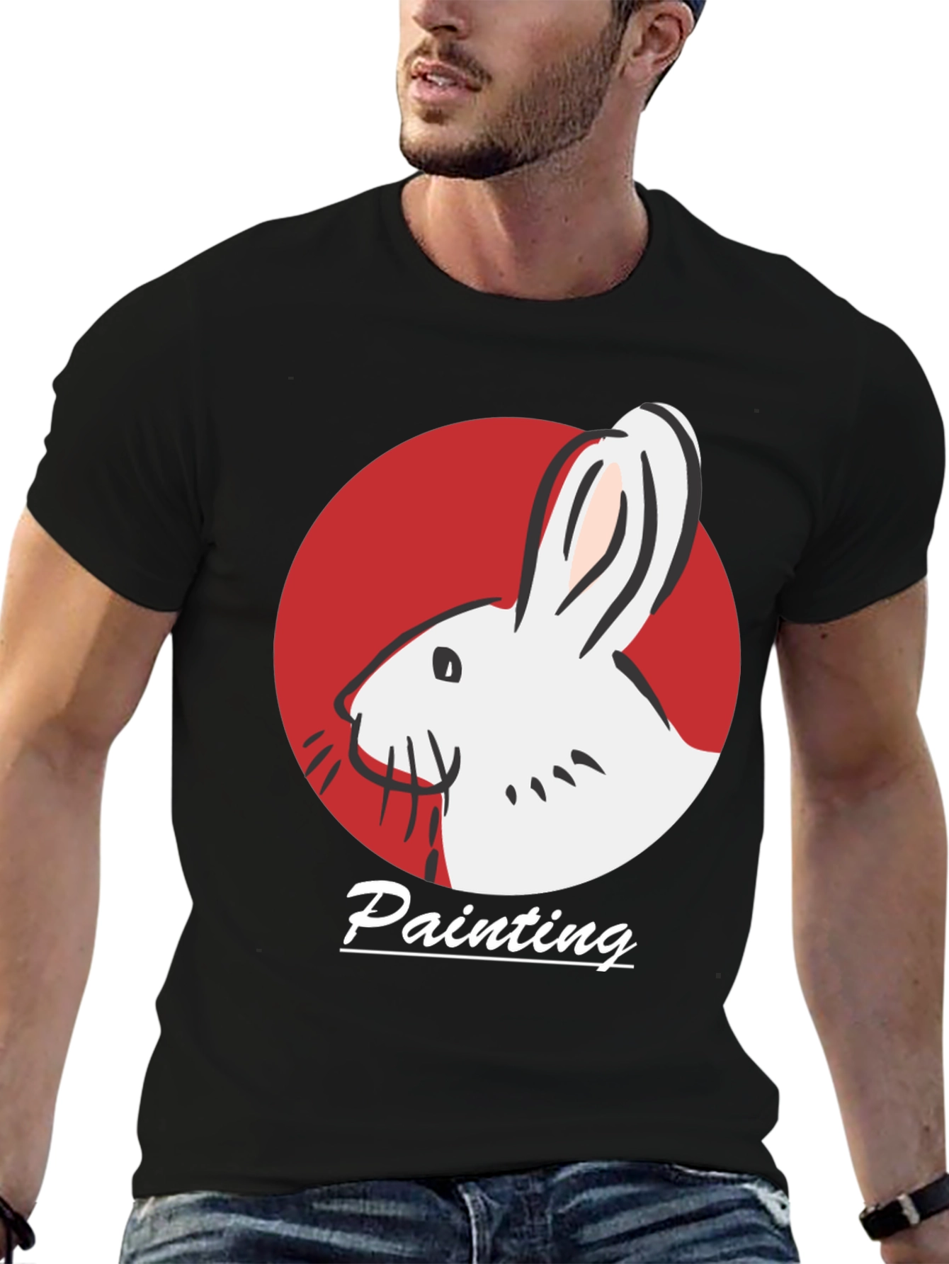 Rabbit Painting T-Shirt - Artistic Design