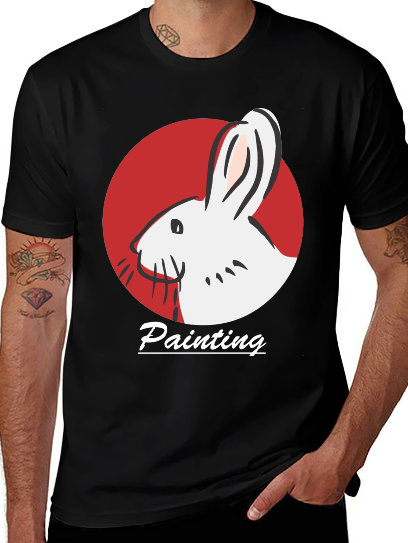 Rabbit Painting T-Shirt - Artistic Design