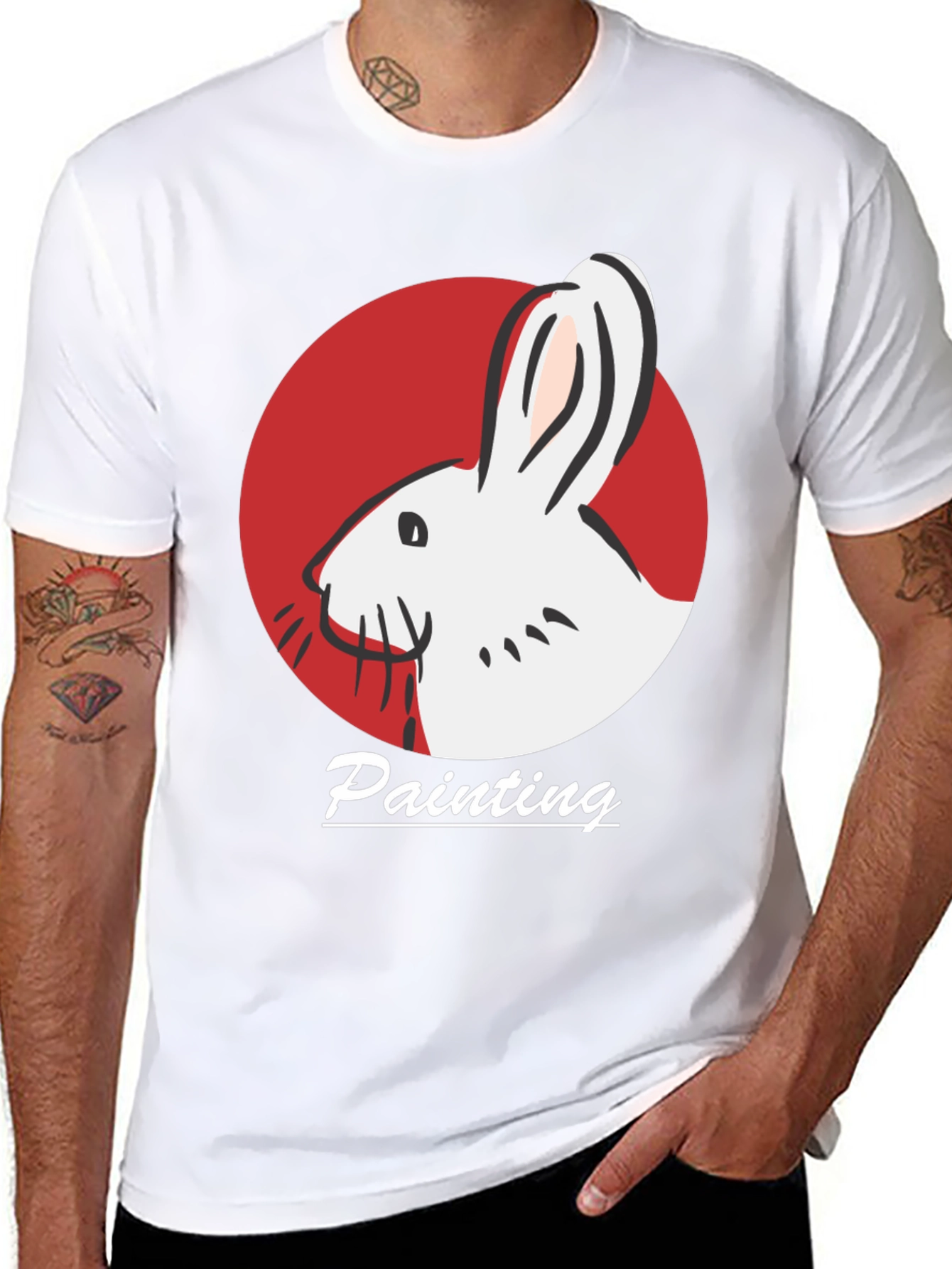 Rabbit Painting T-Shirt - Artistic Design