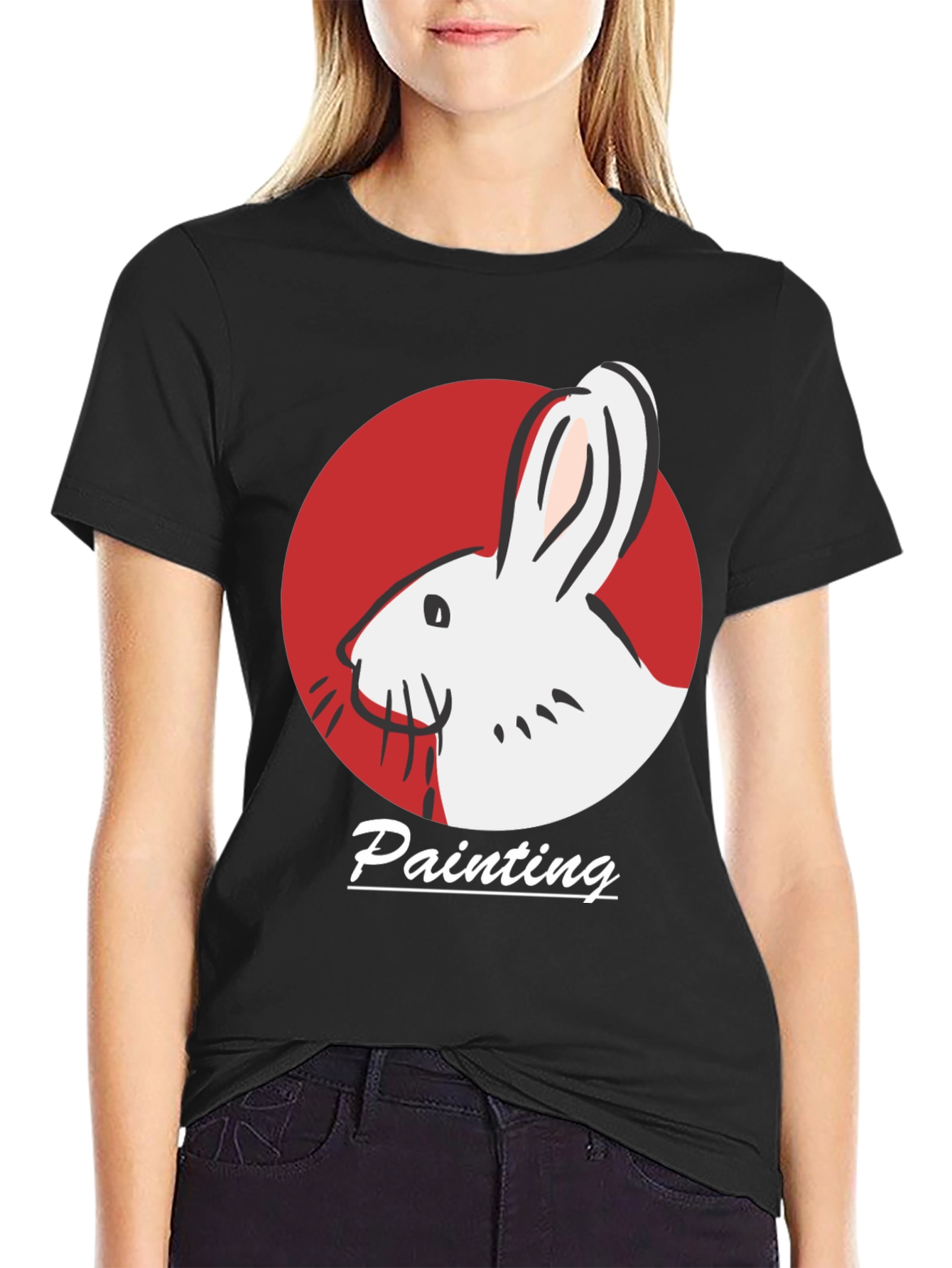 Rabbit Painting T-Shirt - Artistic Design