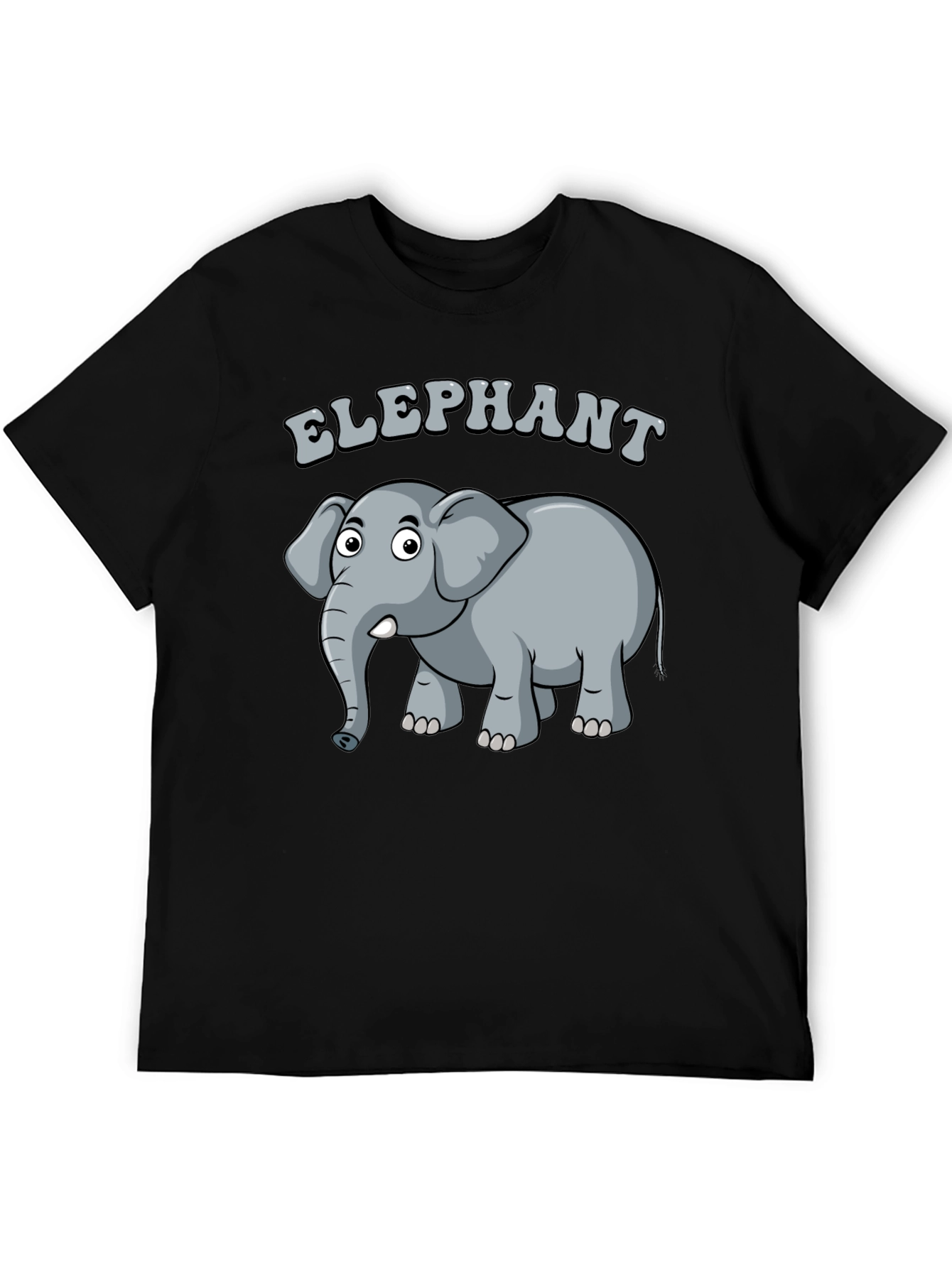 Elephant Graphic Tee - Cartoon Animal Design