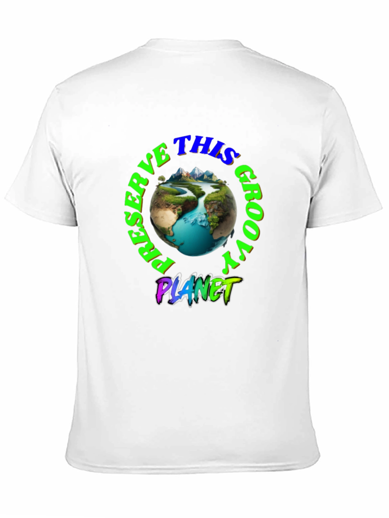 Preserve This Groovy Planet Black Graphic T-Shirt