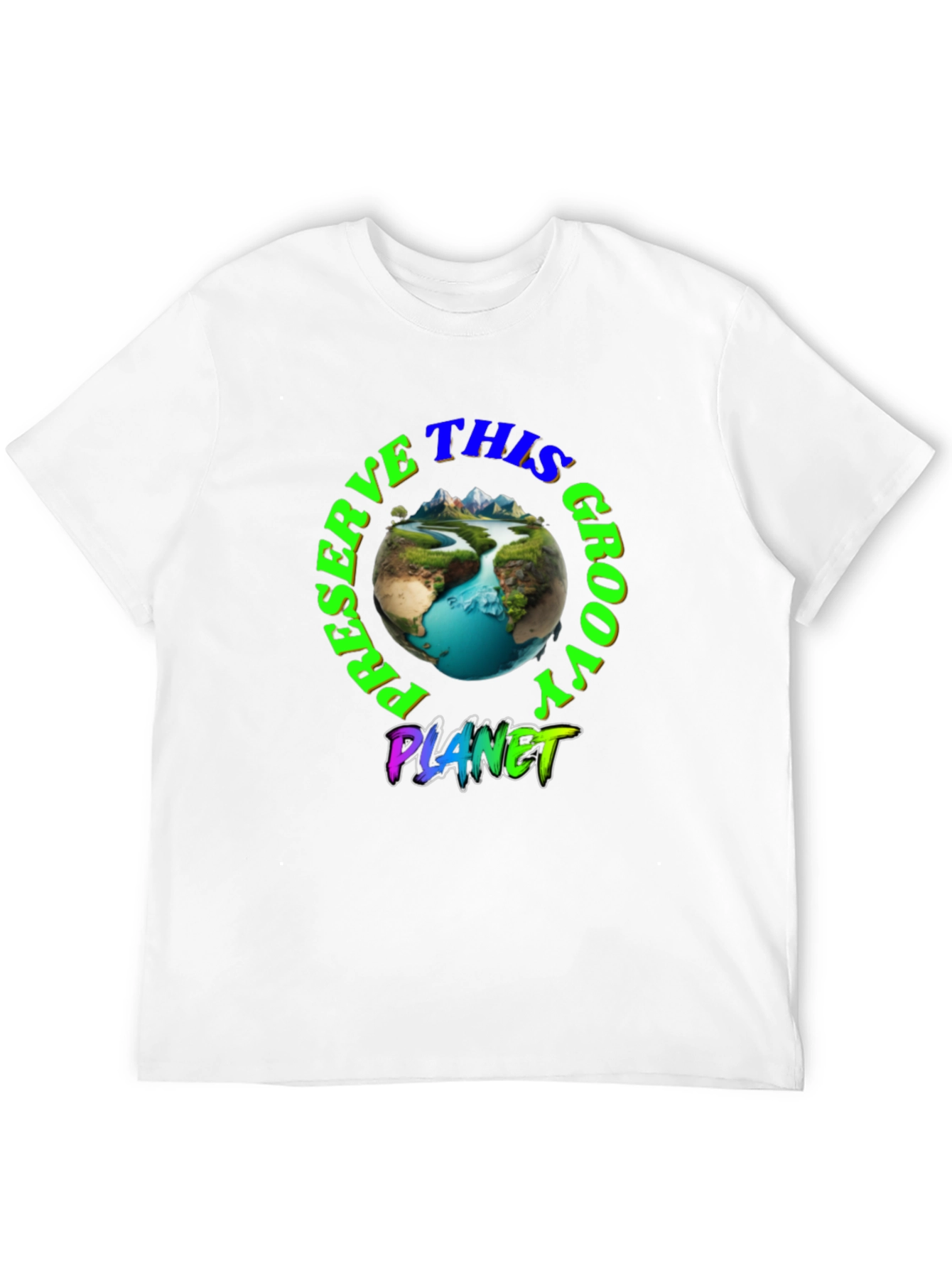 Preserve This Groovy Planet Black Graphic T-Shirt