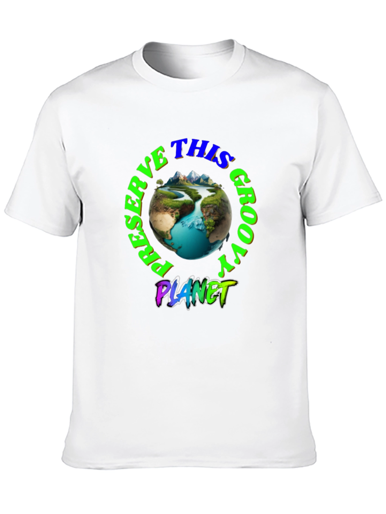 Preserve This Groovy Planet Black Graphic T-Shirt