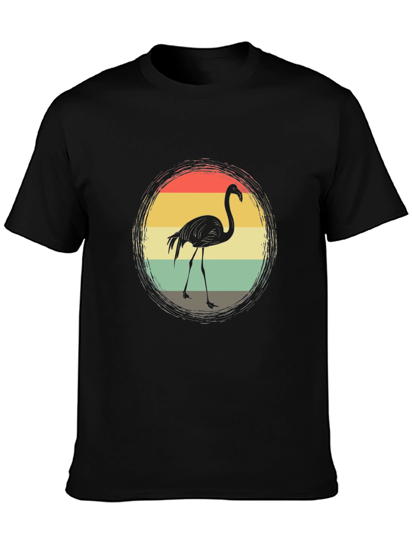 Retro Flamingo T-Shirt - Sunset Bird Graphic Tee