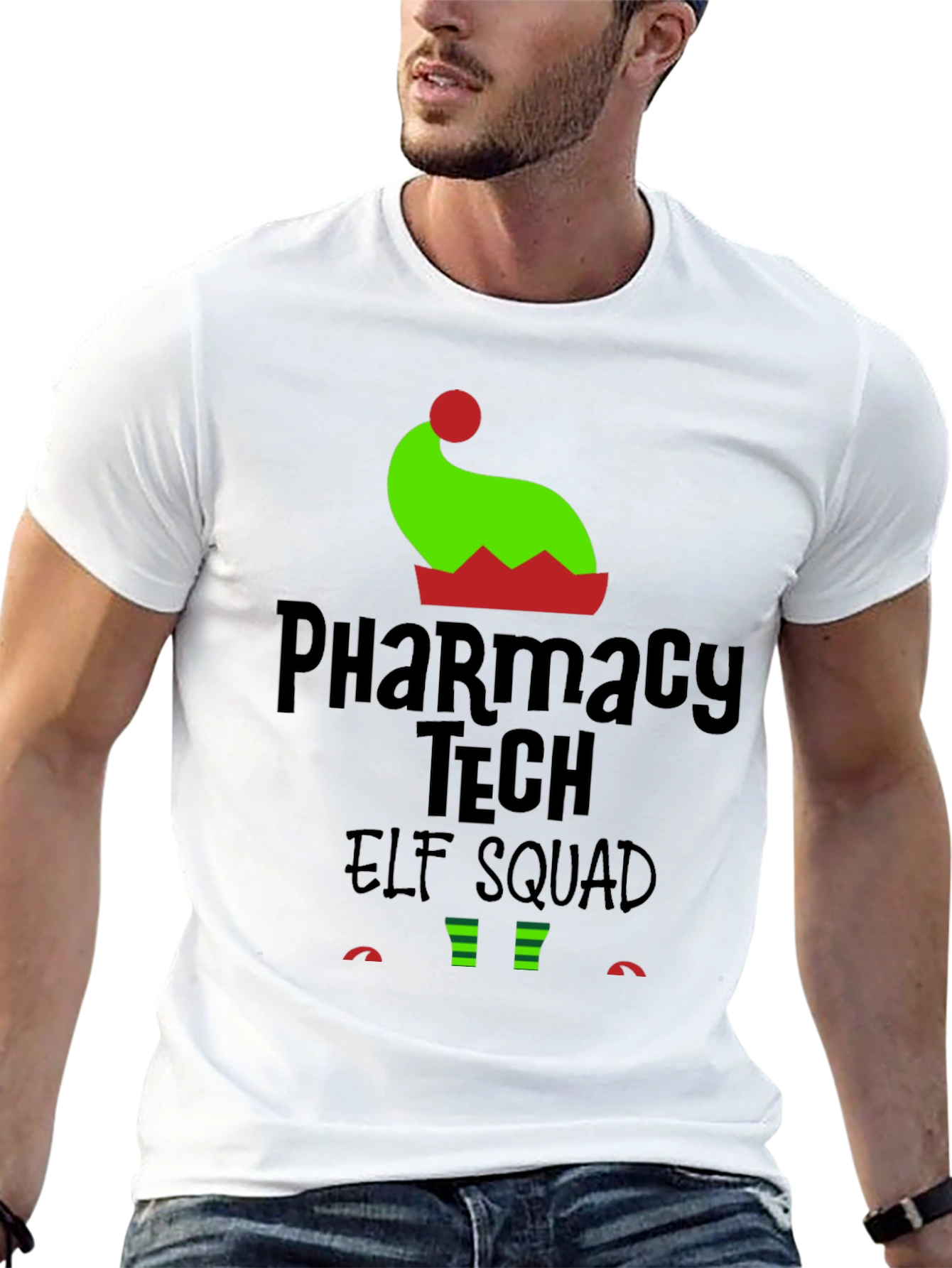 Pharmacy Tech Elf Squad Holiday T-Shirt