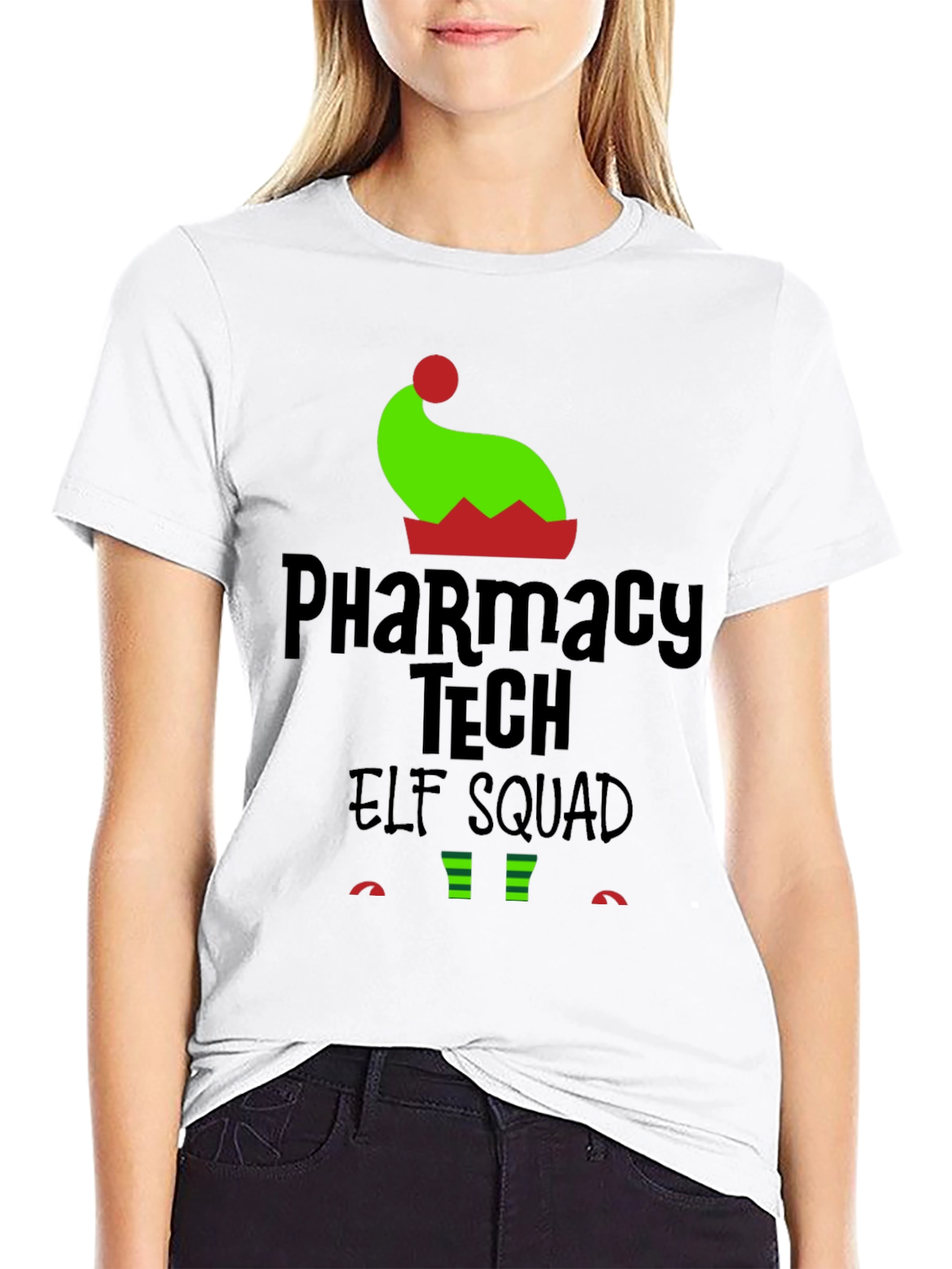 Pharmacy Tech Elf Squad Holiday T-Shirt