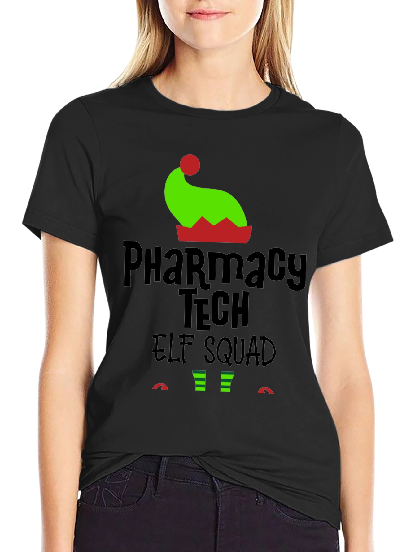 Pharmacy Tech Elf Squad Holiday T-Shirt
