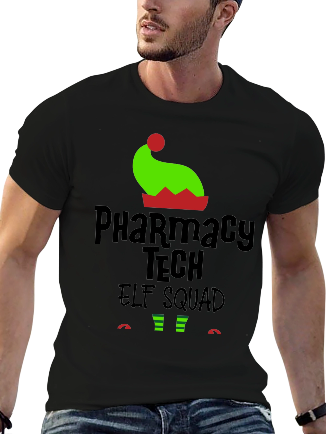 Pharmacy Tech Elf Squad Holiday T-Shirt
