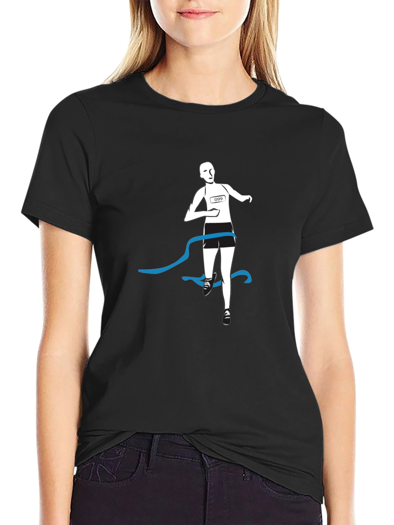 Runner Finish Line Graphic Tee - Black