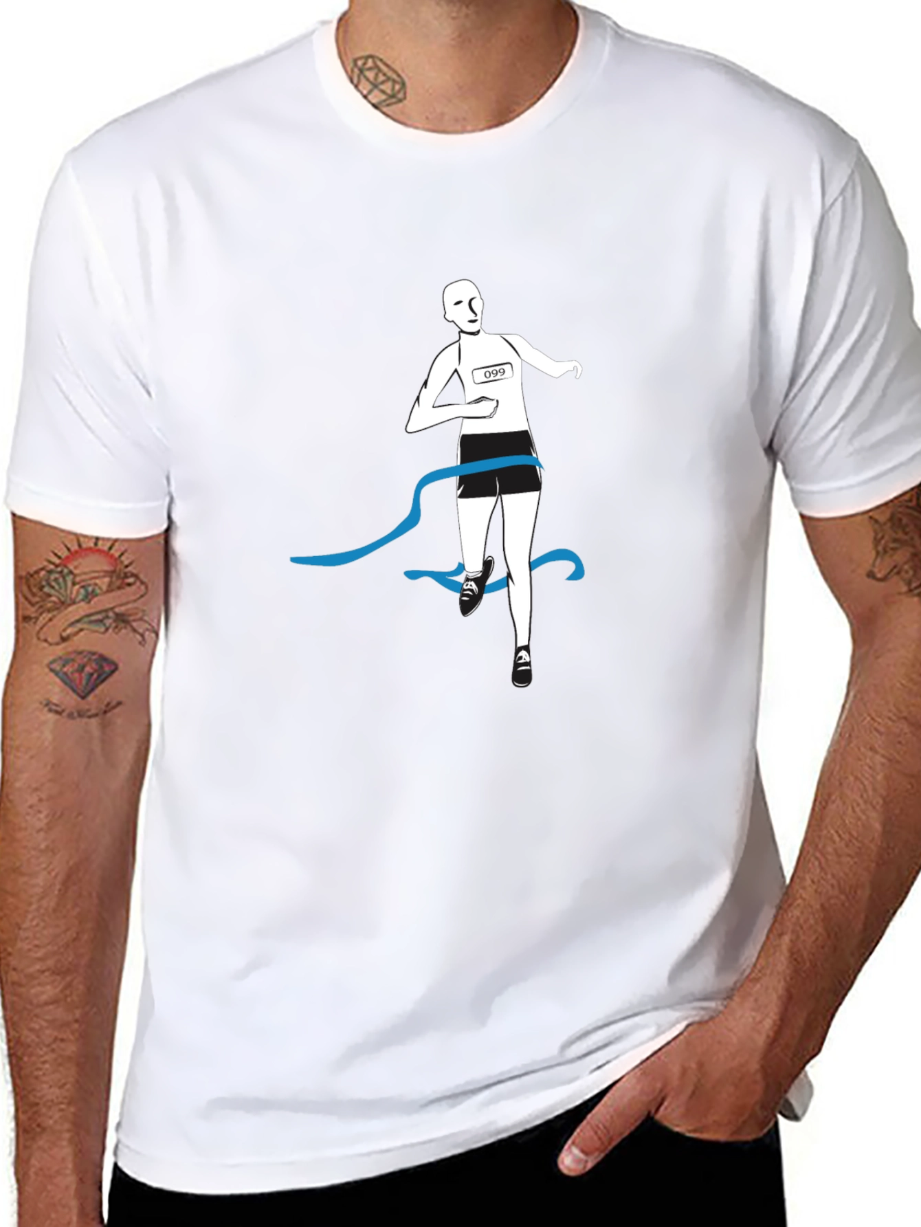 Runner Finish Line Graphic Tee - Black