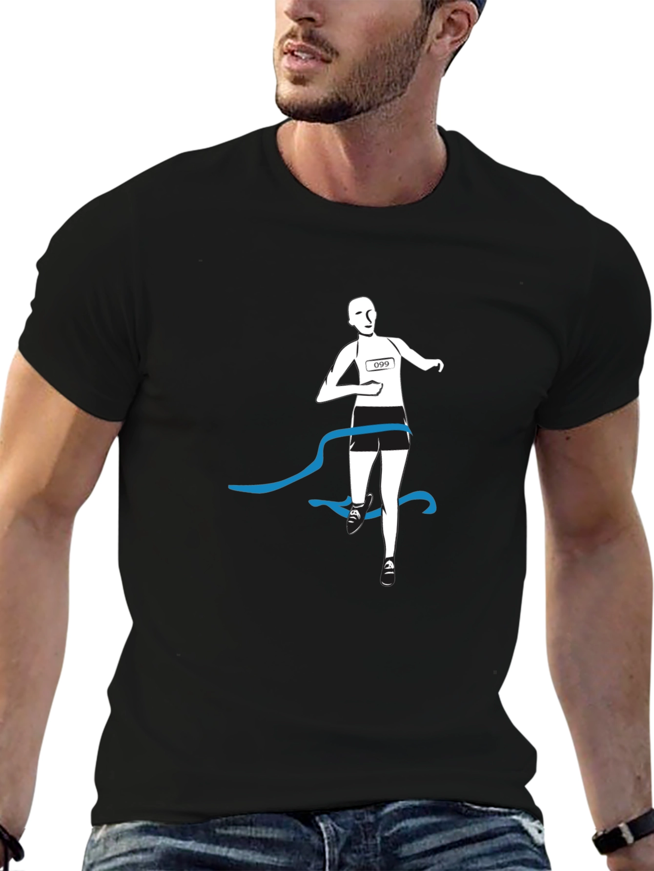 Runner Finish Line Graphic Tee - Black