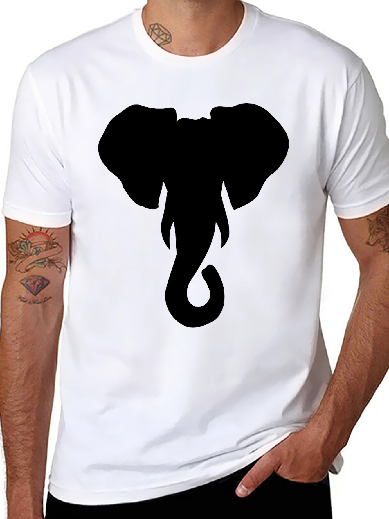 Elephant Graphic T-Shirt - Modern Black Tee