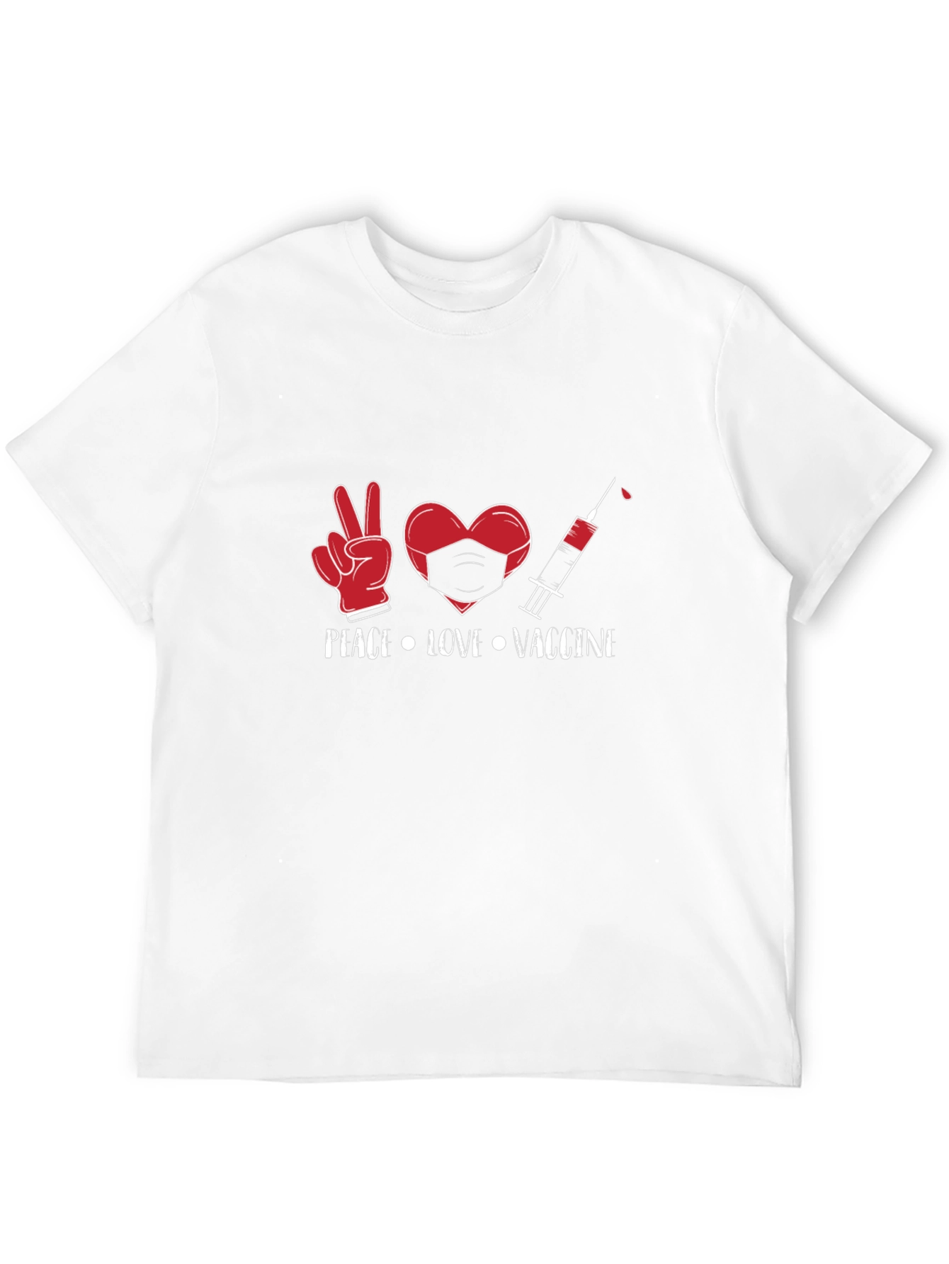 Peace Love Vaccine Graphic Tee - Black Cotton T-Shirt