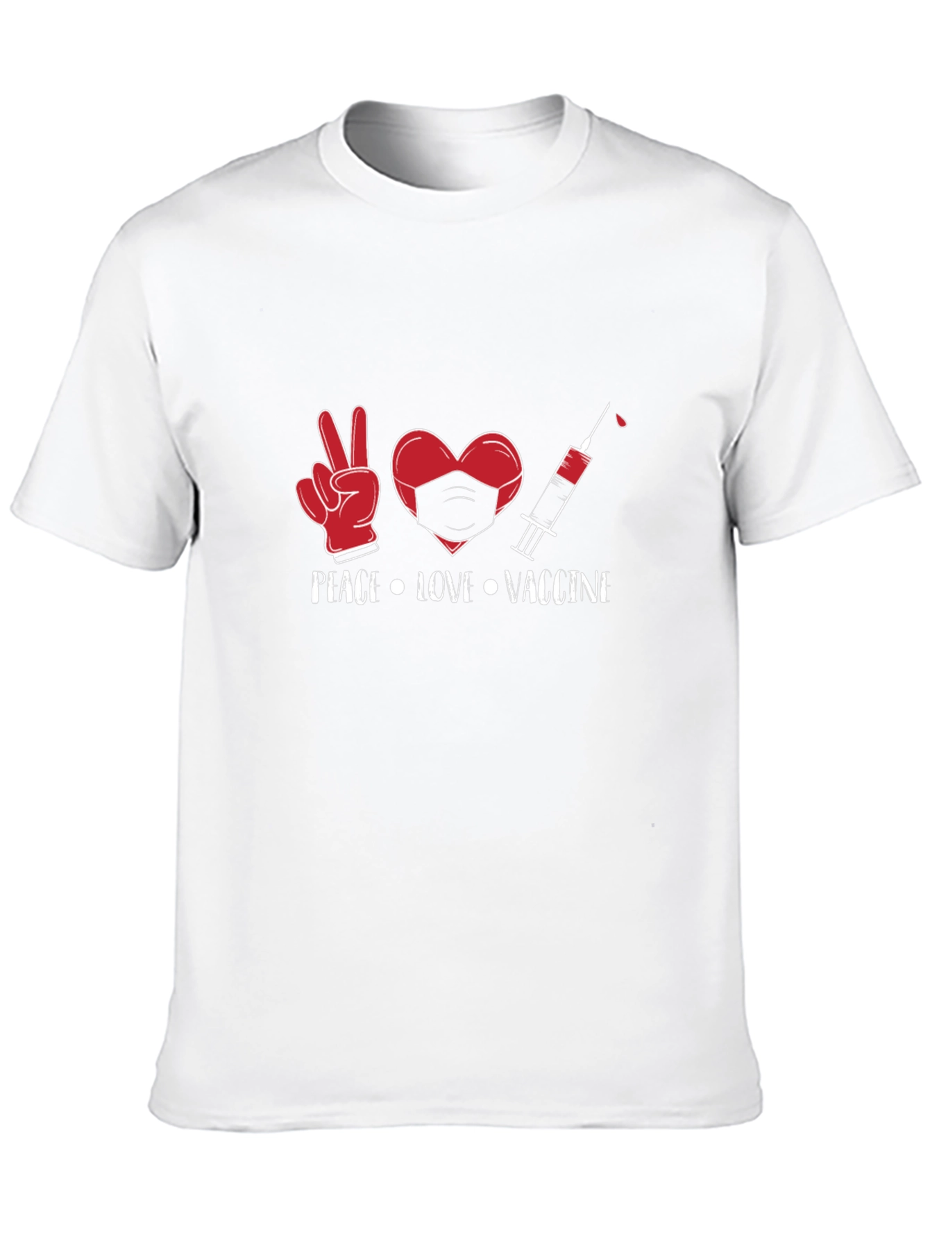 Peace Love Vaccine Graphic Tee - Black Cotton T-Shirt