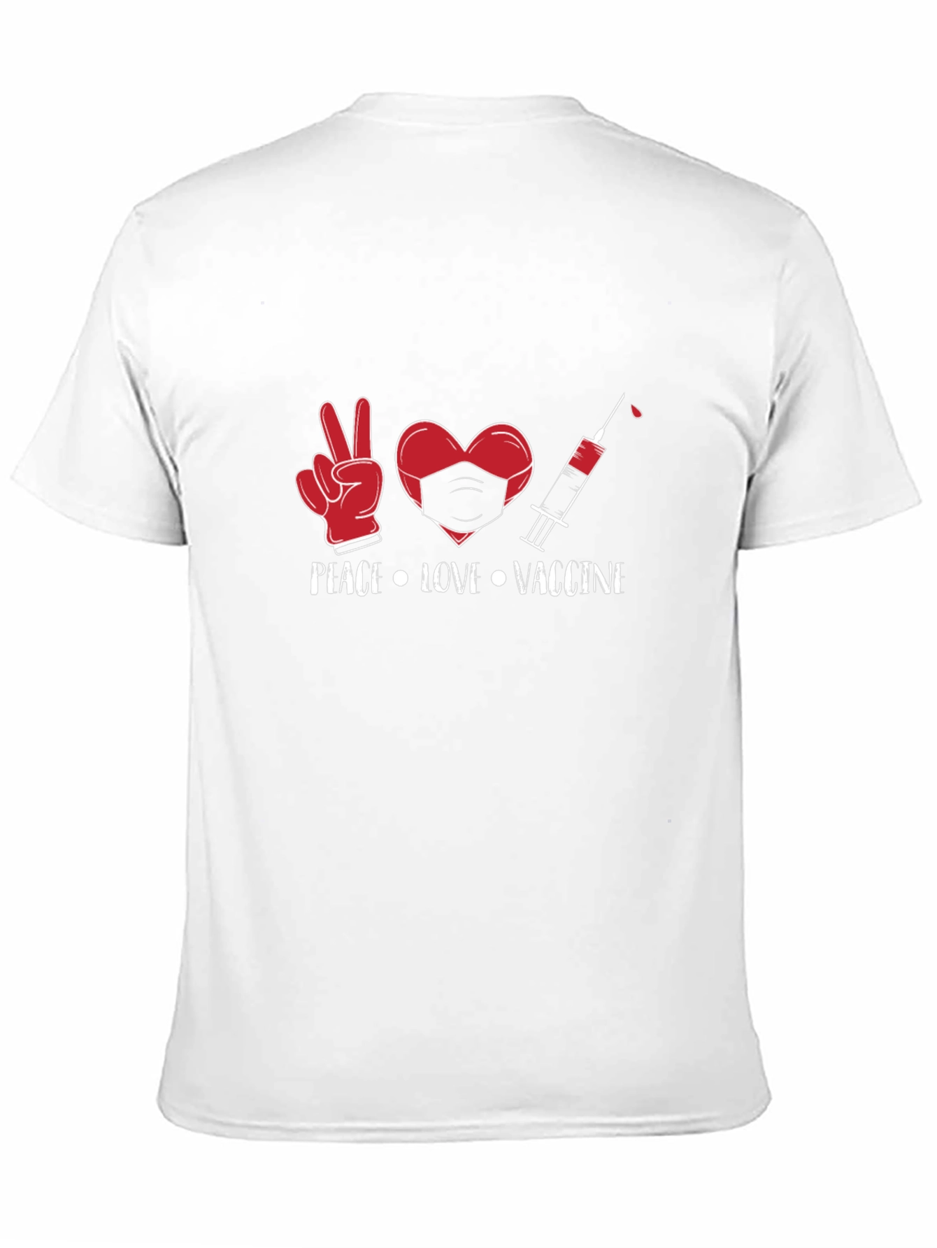 Peace Love Vaccine Graphic Tee - Black Cotton T-Shirt