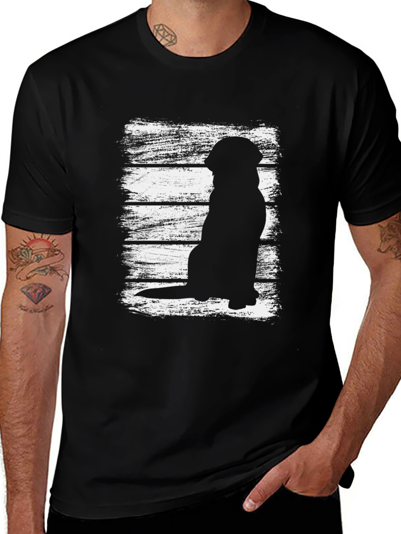 Dog Silhouette Graphic Tee - Stylish & Comfortable