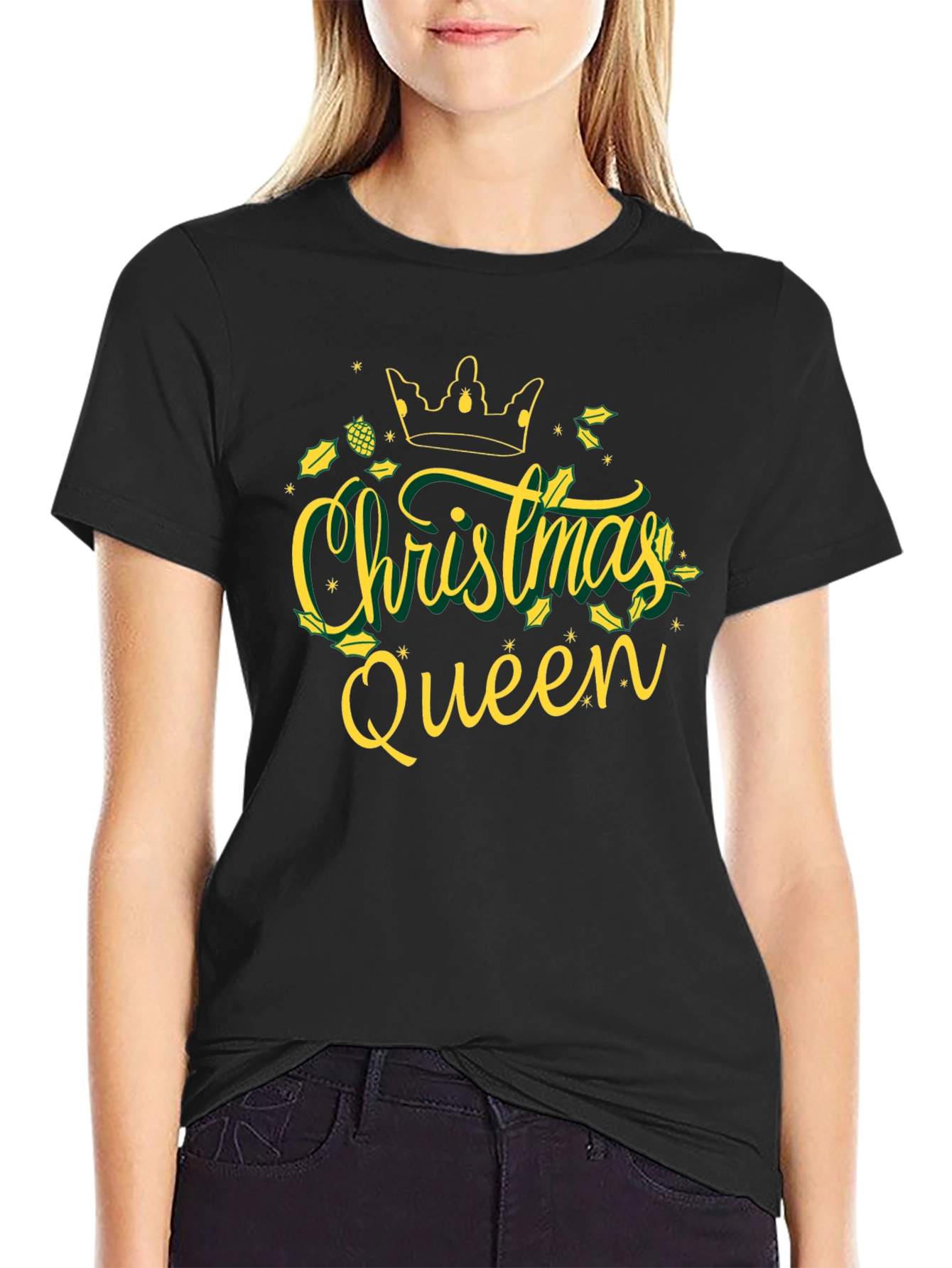 Christmas Queen Graphic Tee - Holiday Festive Shirt