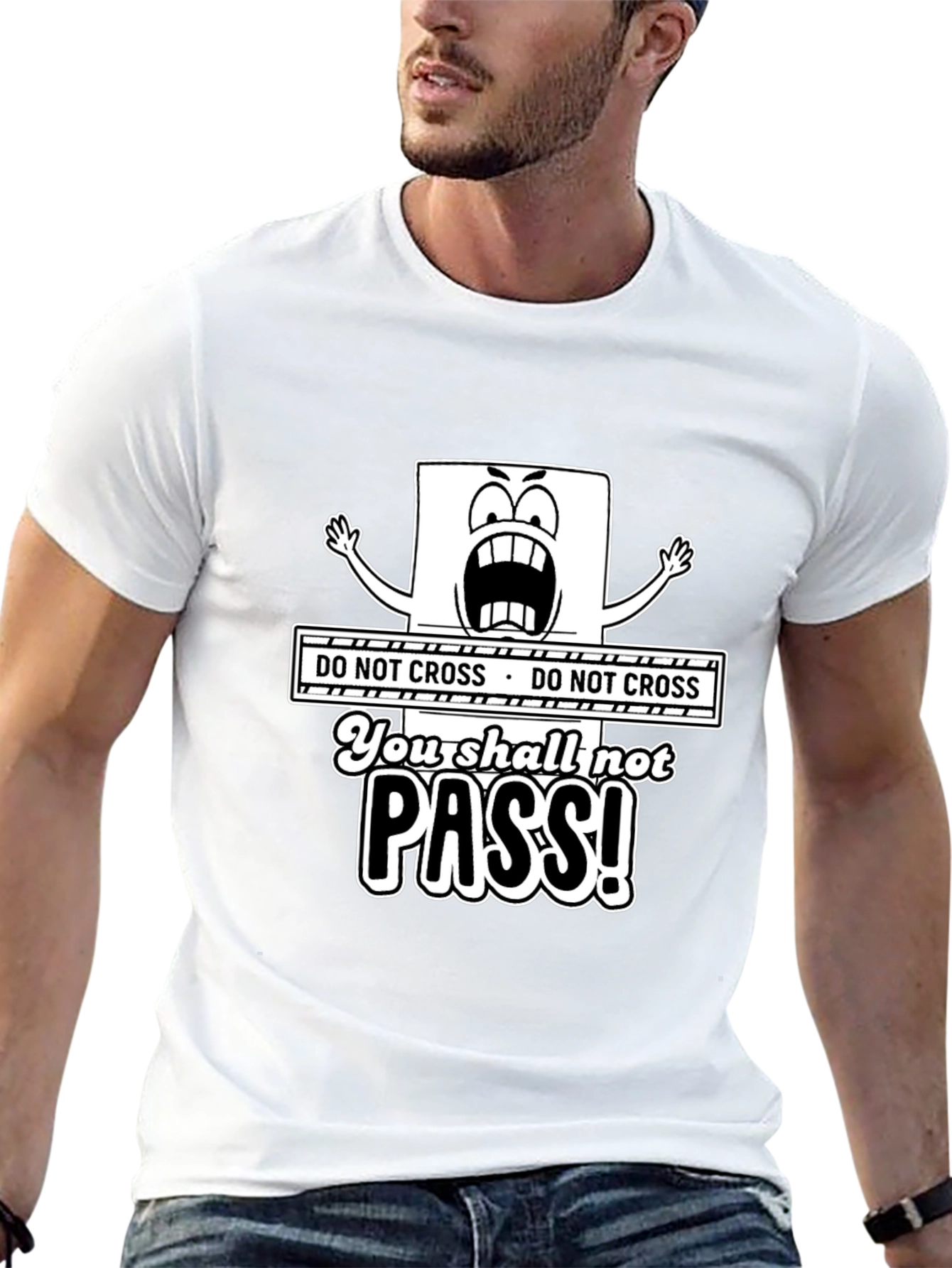 Do Not Cross You Shall Not Pass Black T-Shirt