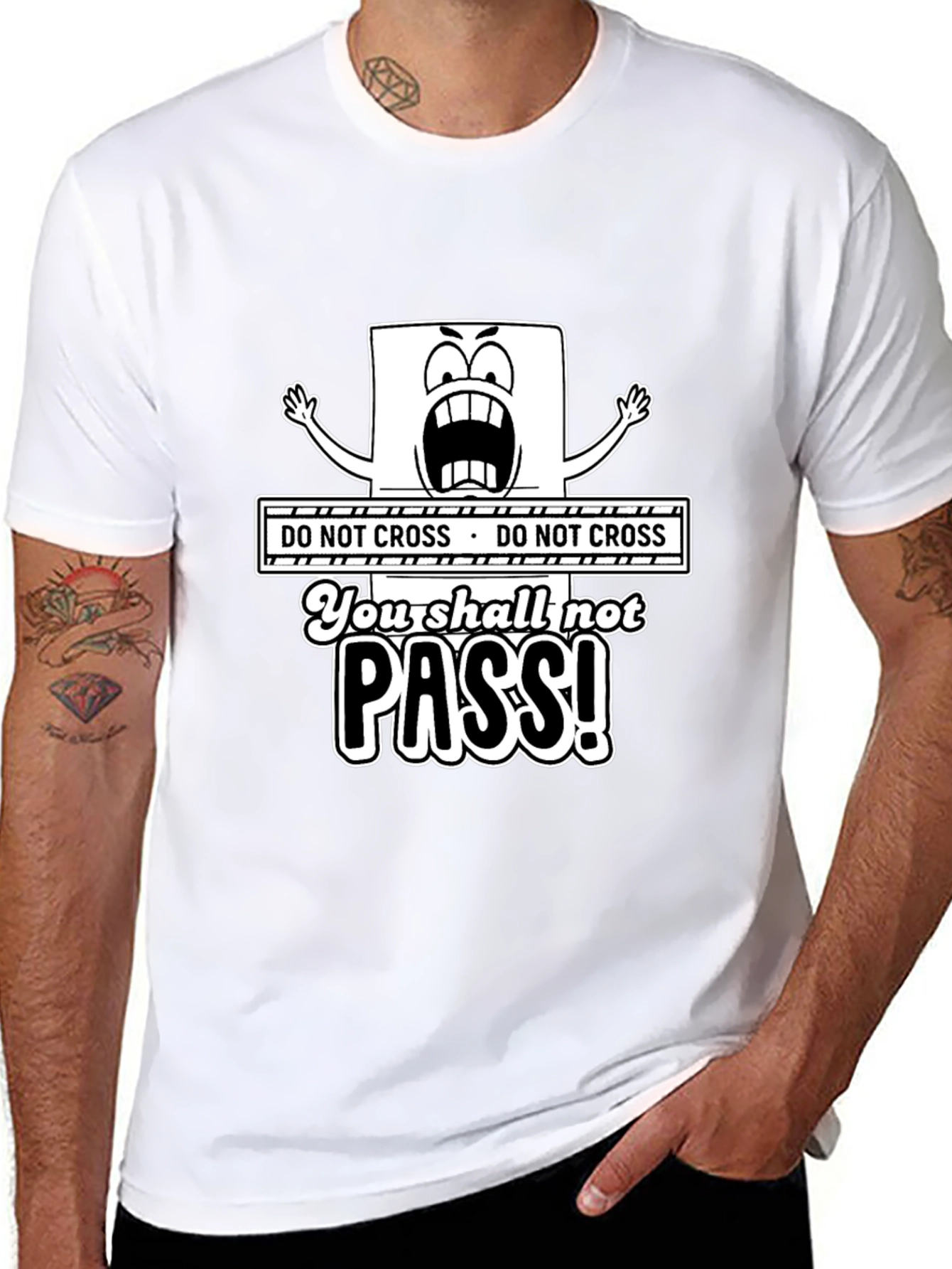 Do Not Cross You Shall Not Pass Black T-Shirt