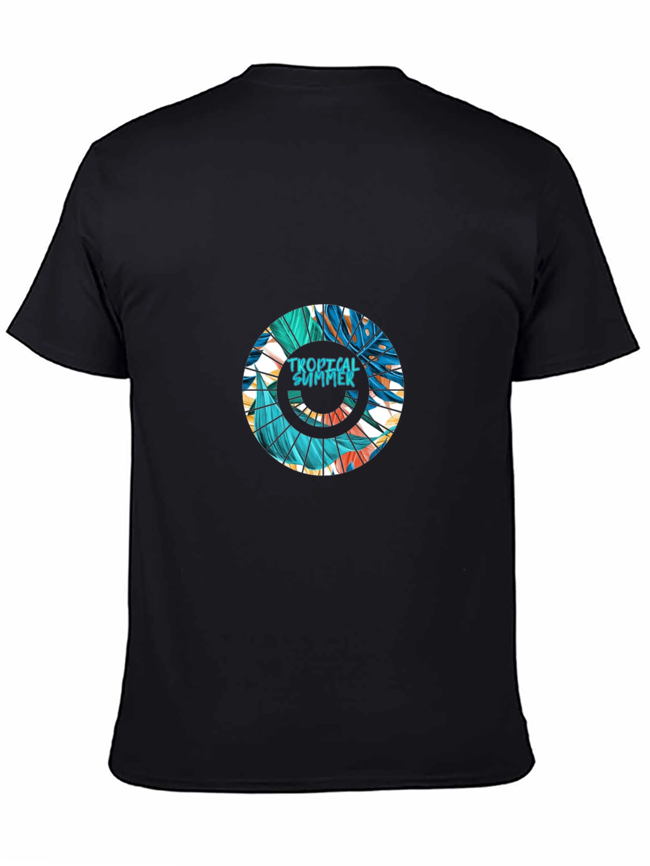 Tropical Summer Graphic Black T-Shirt
