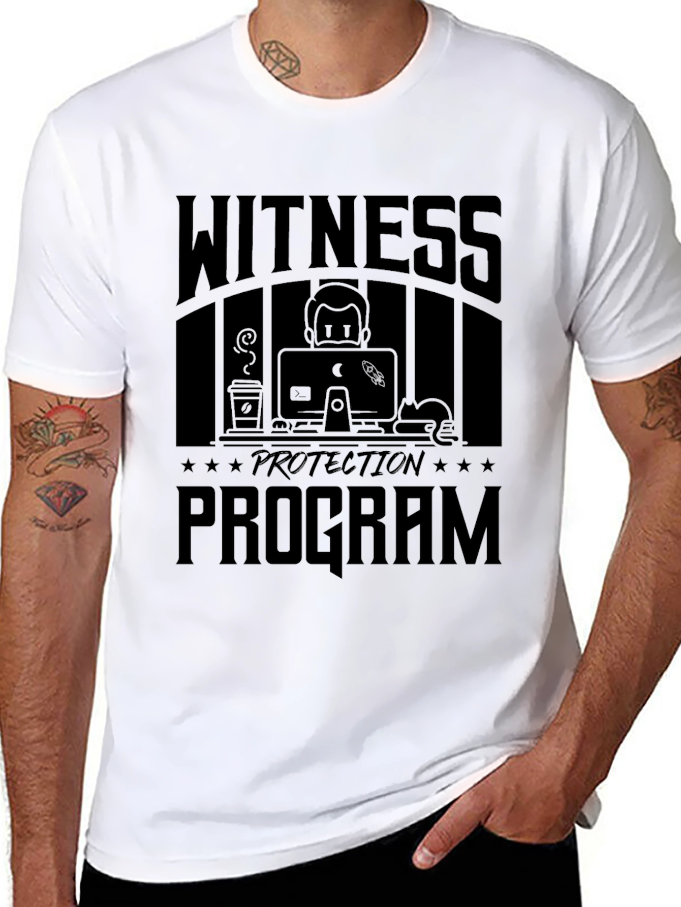 Witness Protection Program Black Graphic T-Shirt