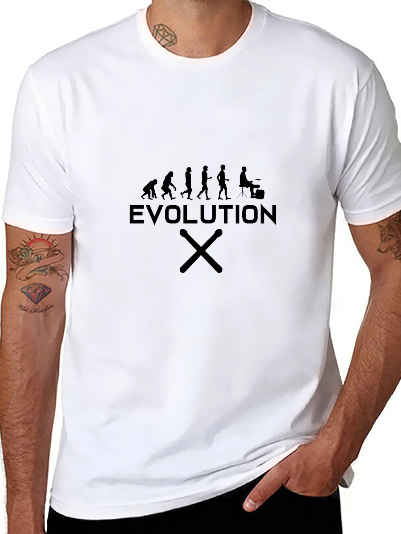 Evolution of Drumming Black T-Shirt