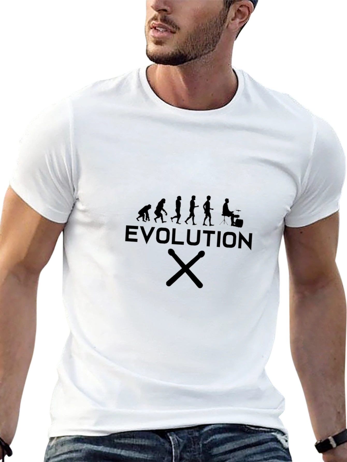 Evolution of Drumming Black T-Shirt