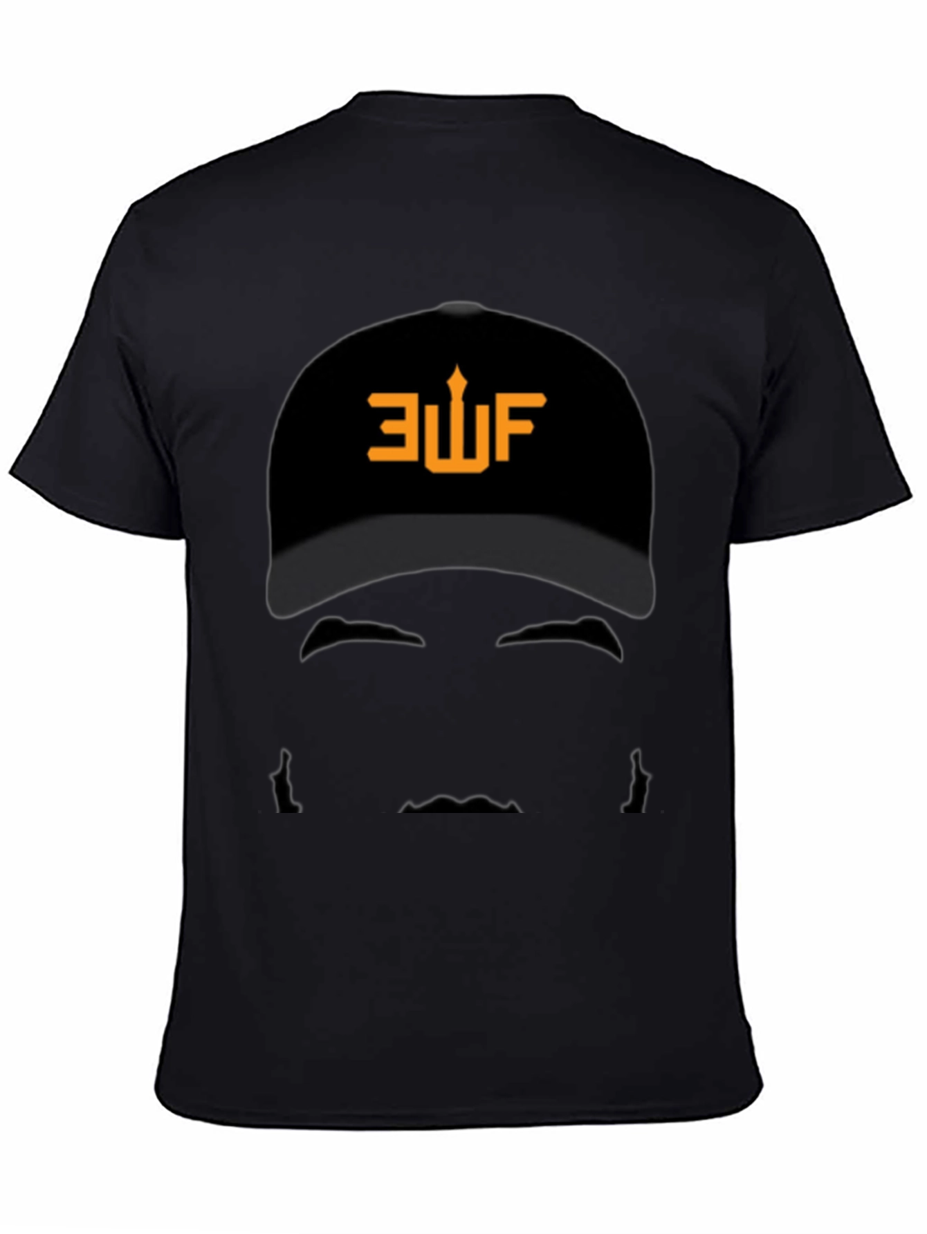 AUF Baseball Cap Graphic Black T-Shirt