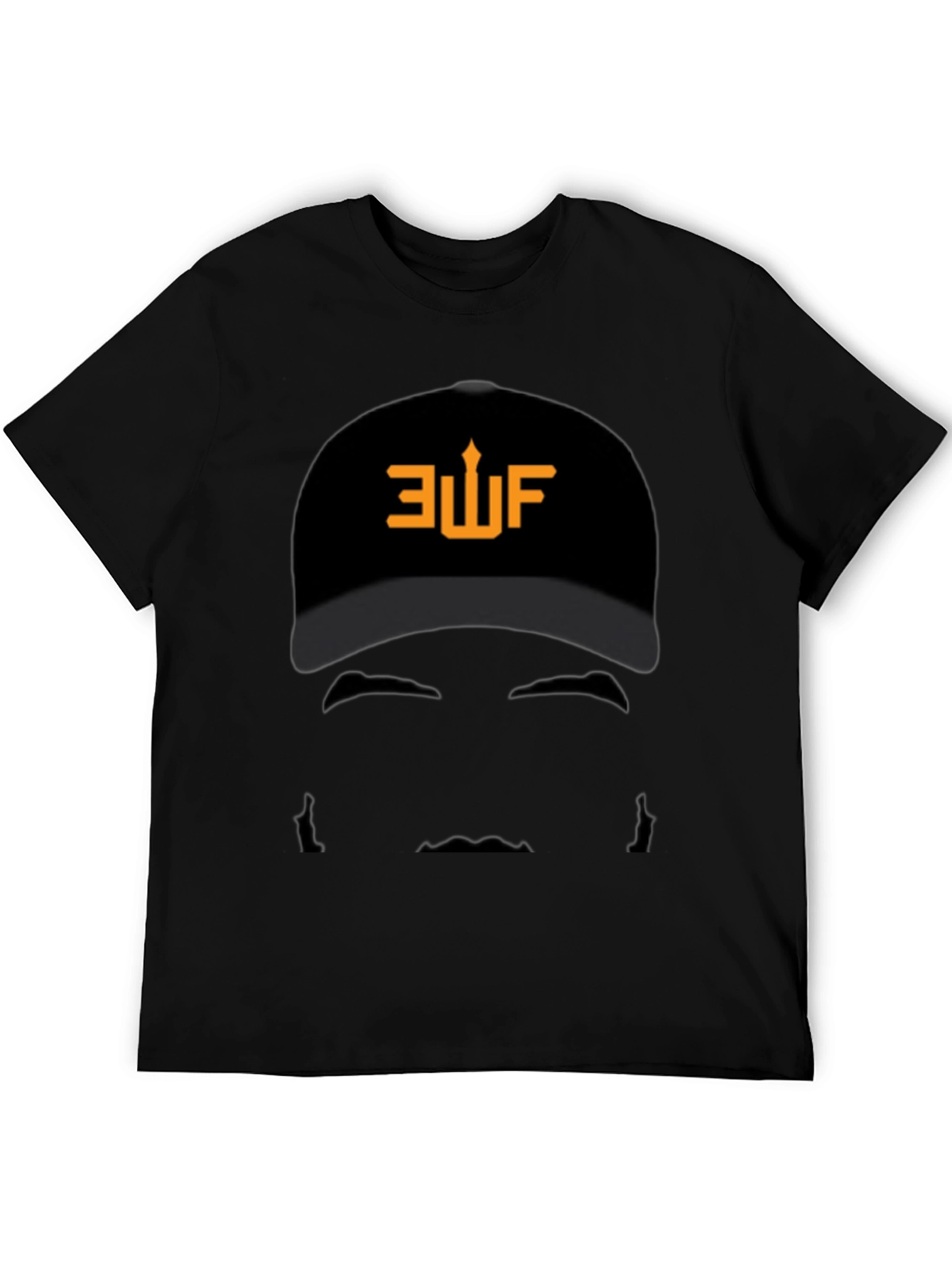 AUF Baseball Cap Graphic Black T-Shirt