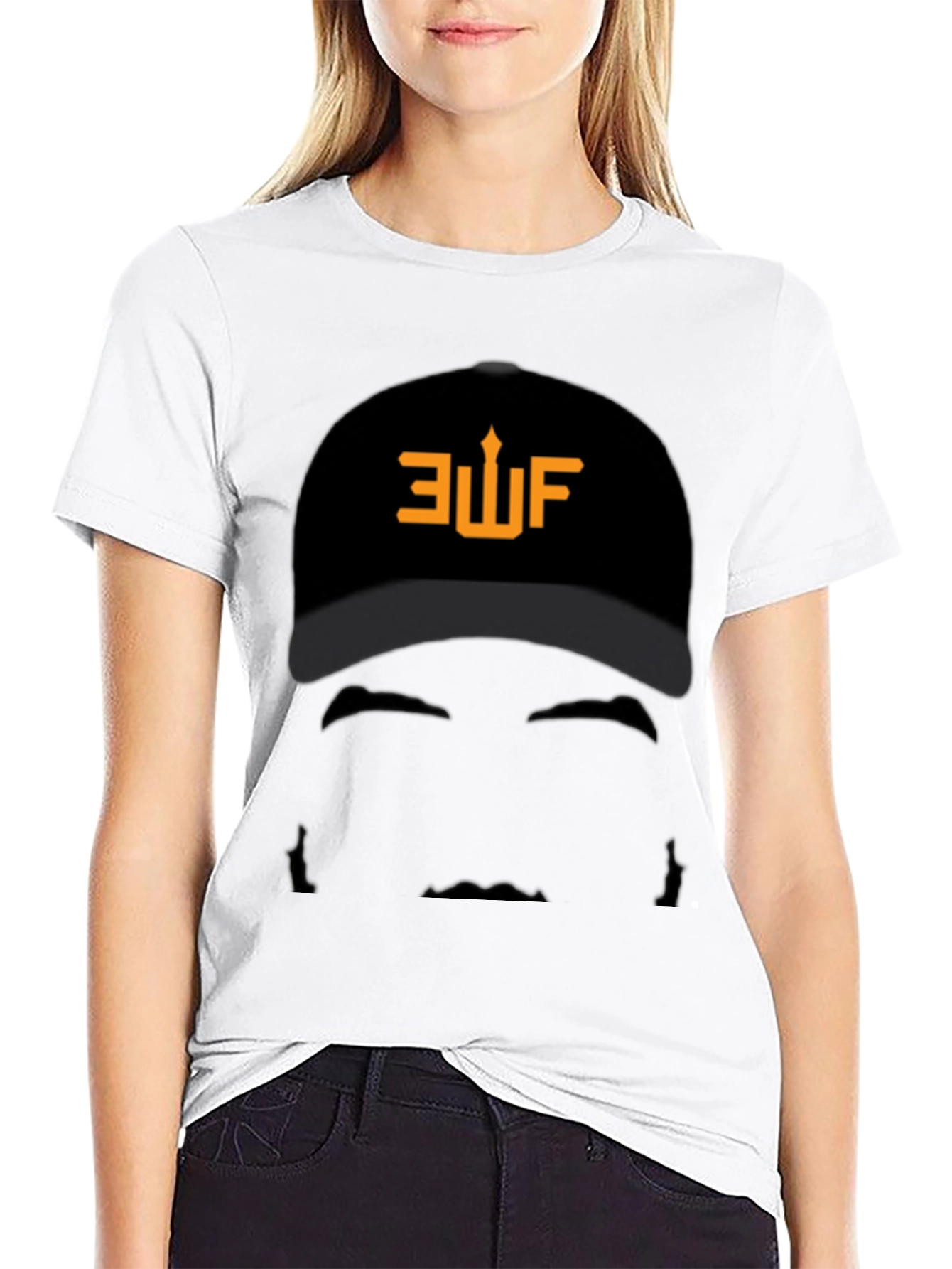 AUF Baseball Cap Graphic Black T-Shirt