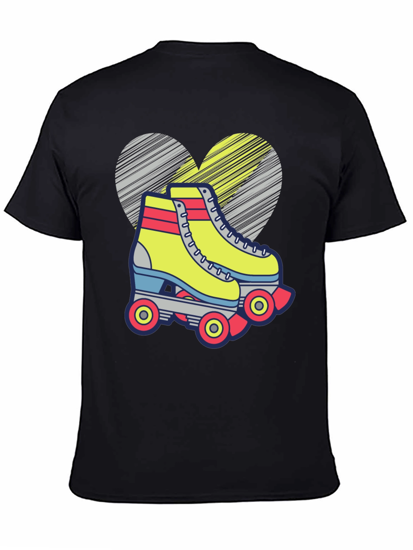 Retro Roller Skate T-Shirt - Fun Heart Design