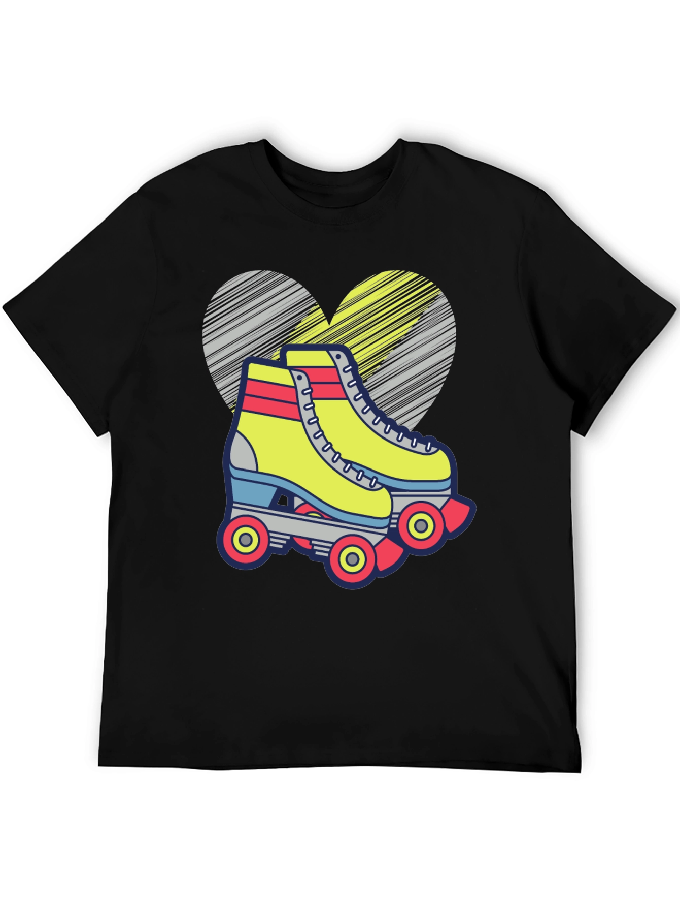 Retro Roller Skate T-Shirt - Fun Heart Design